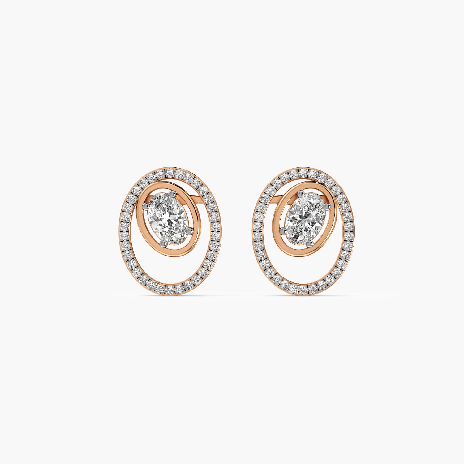 Orbit Oval Diamond Studs
