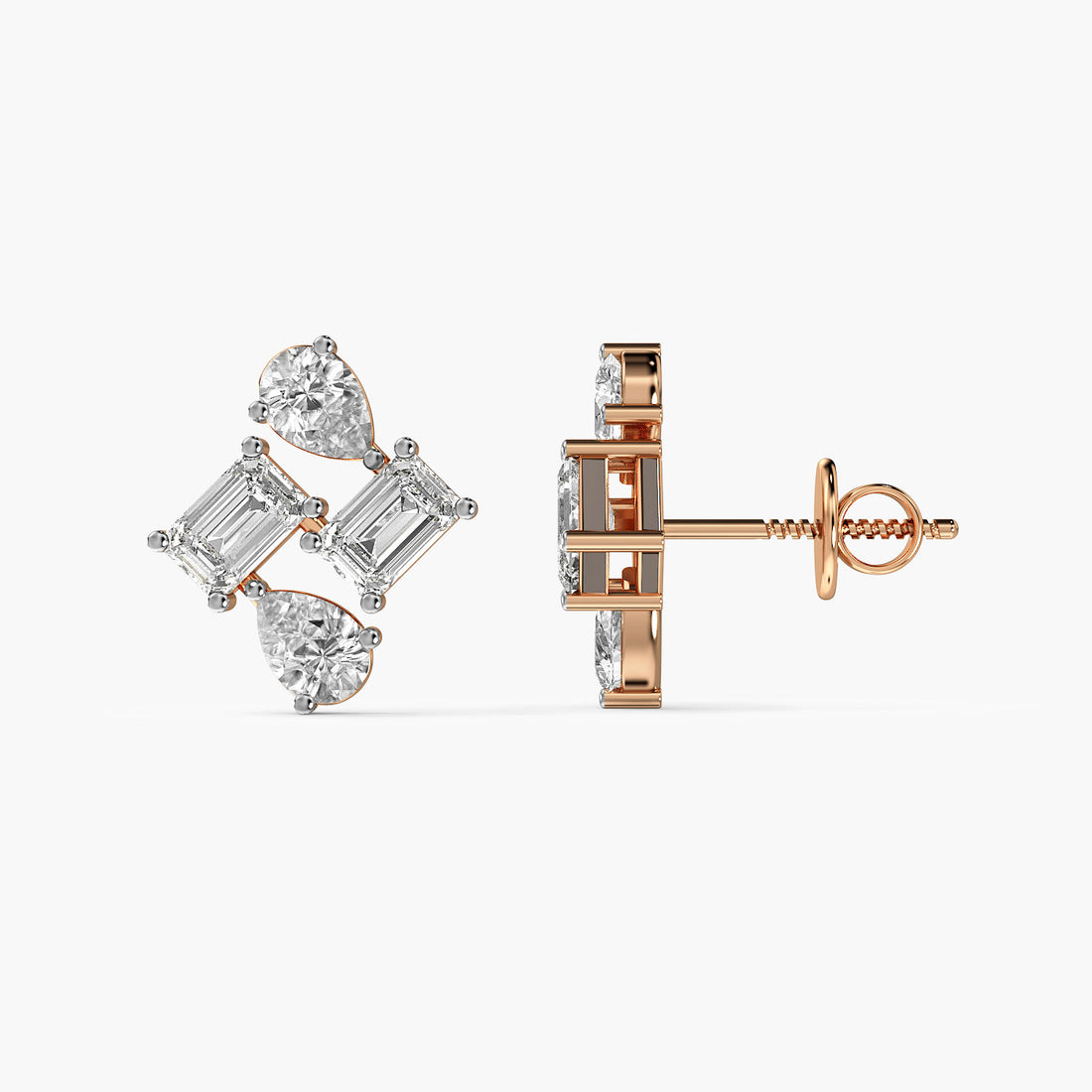 Geometric Grace Lab-Grown Diamond Earrings - Moena
