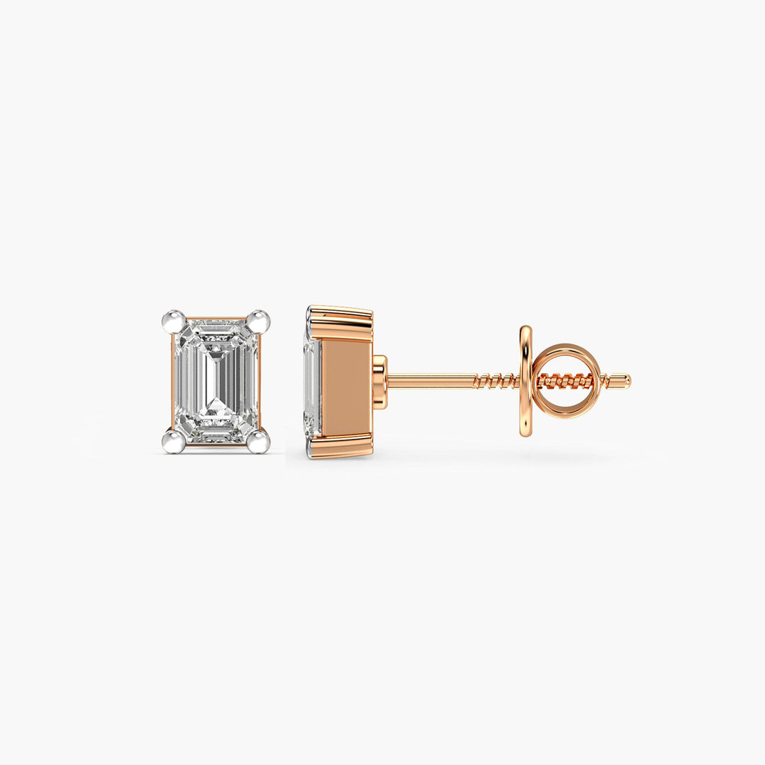 Emerald Essence - Side View in Rose Gold - Emerald Diamond Jewellery by Moena