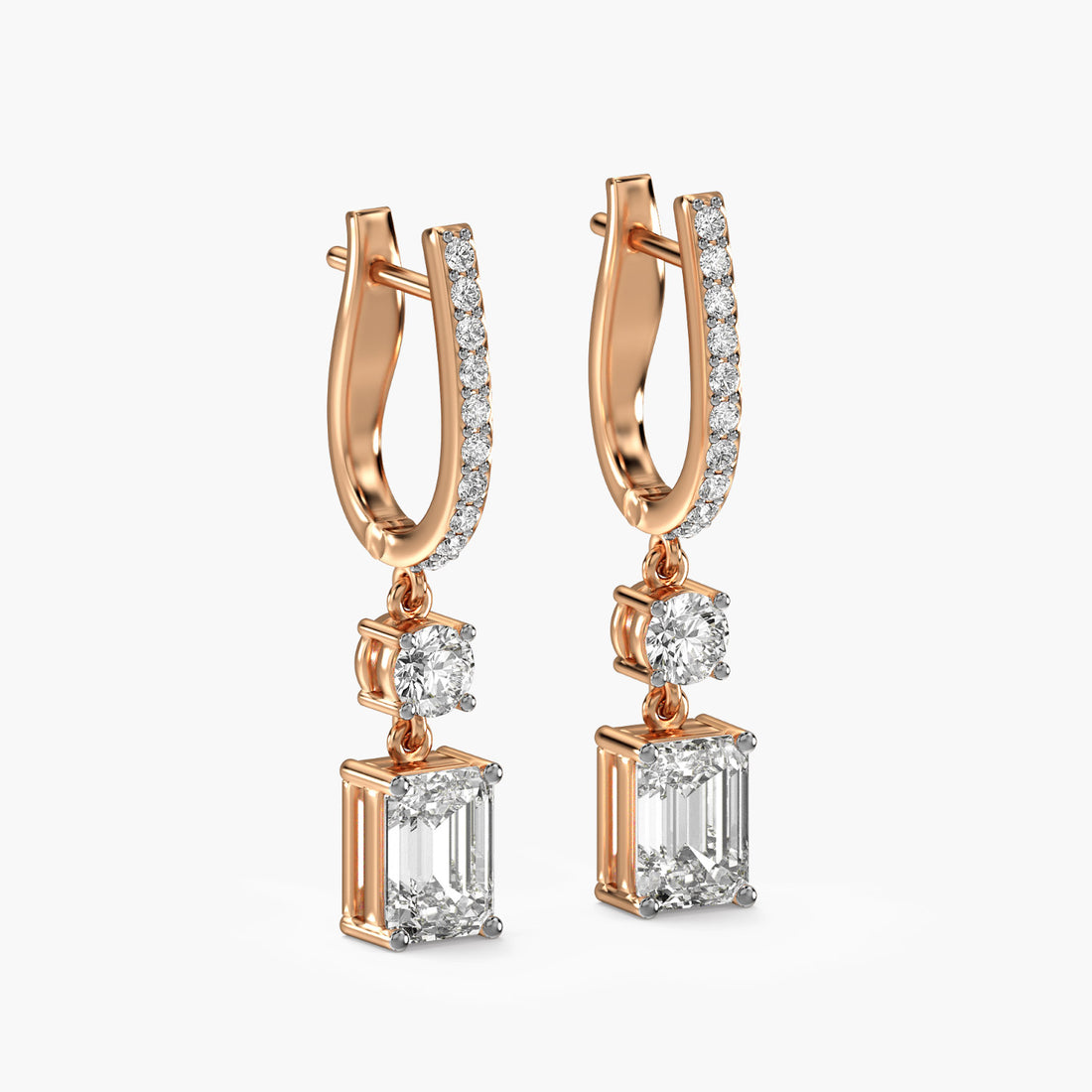Linear Luxe - 3D View in Rose Gold - Diamond Jewellery by Moena