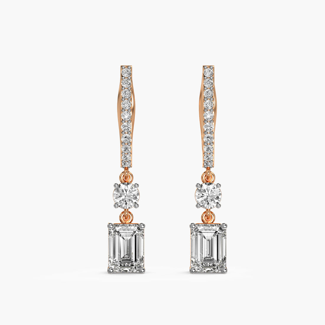 Linear Luxe - Front View in Rose Gold - Diamond Jewellery by Moena