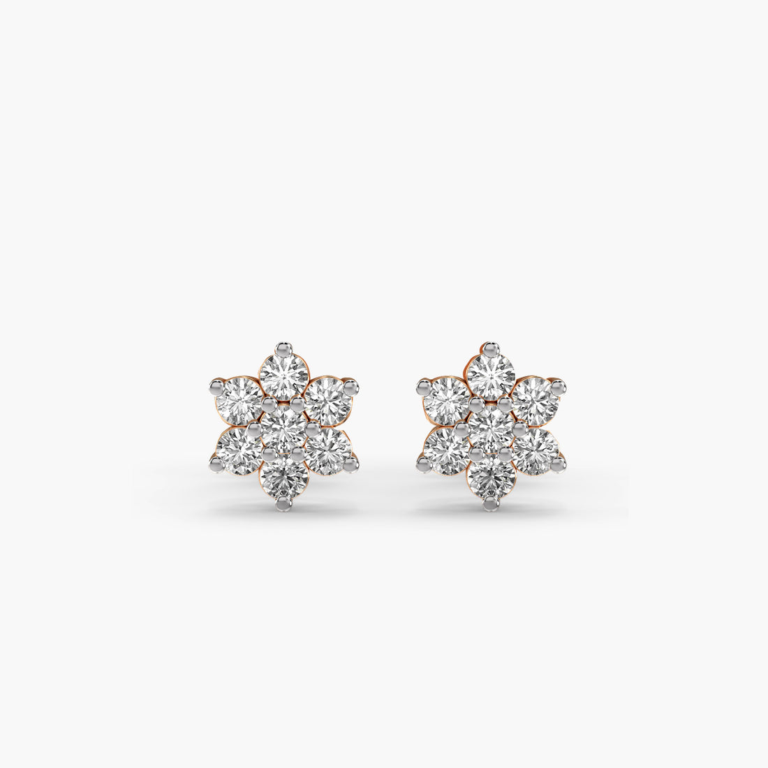 Shimmer Flora Shields - Standard View in Rose Gold - Diamond Jewellery by Moena