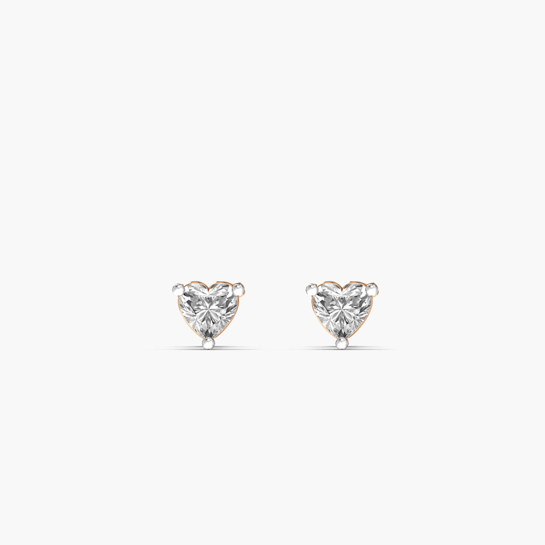 True Love Studs - Standard View in Rose Gold - Diamond Stud by Moena