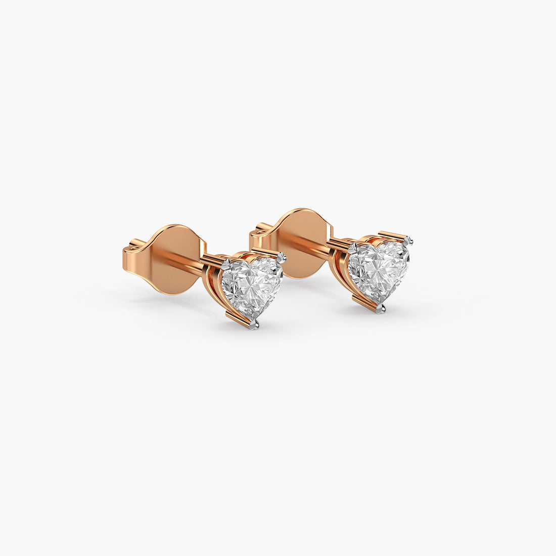 Luna Heart - 3D View in Rose Gold - Heart Diamond Jewellery by Moena