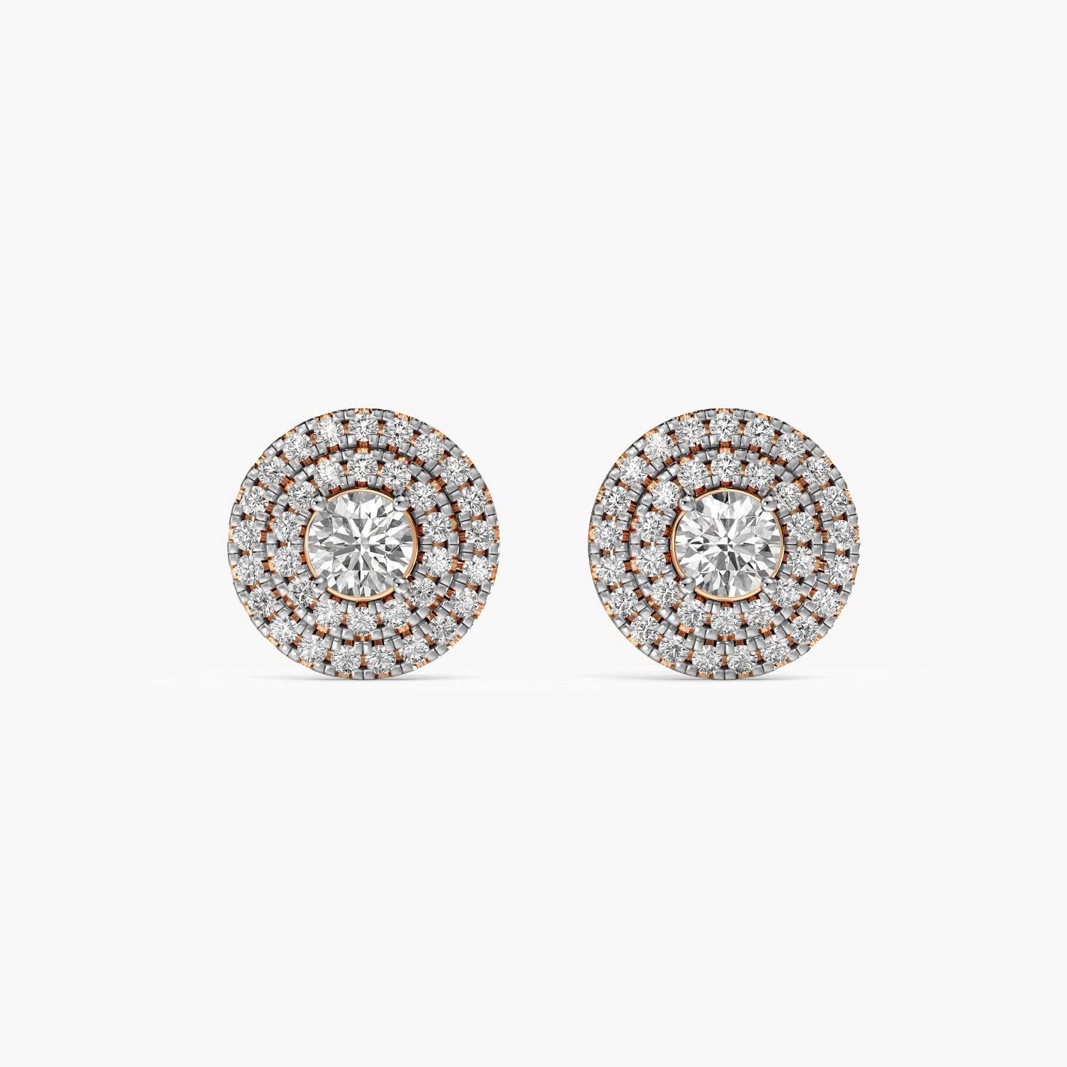 Classic Round Diamond Halo Studs