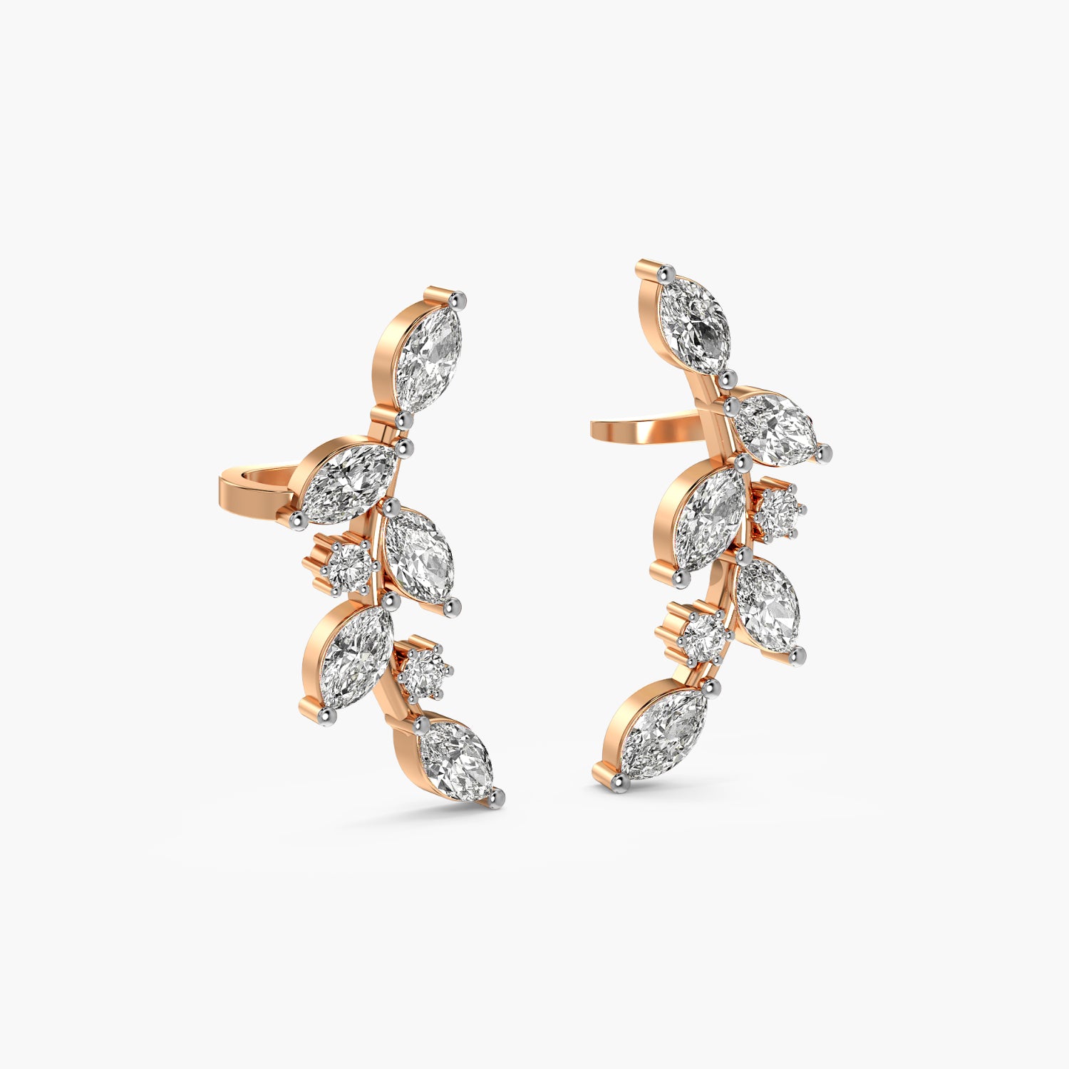 Vine Leaf Lab-Grown Diamond Earrings - Moena