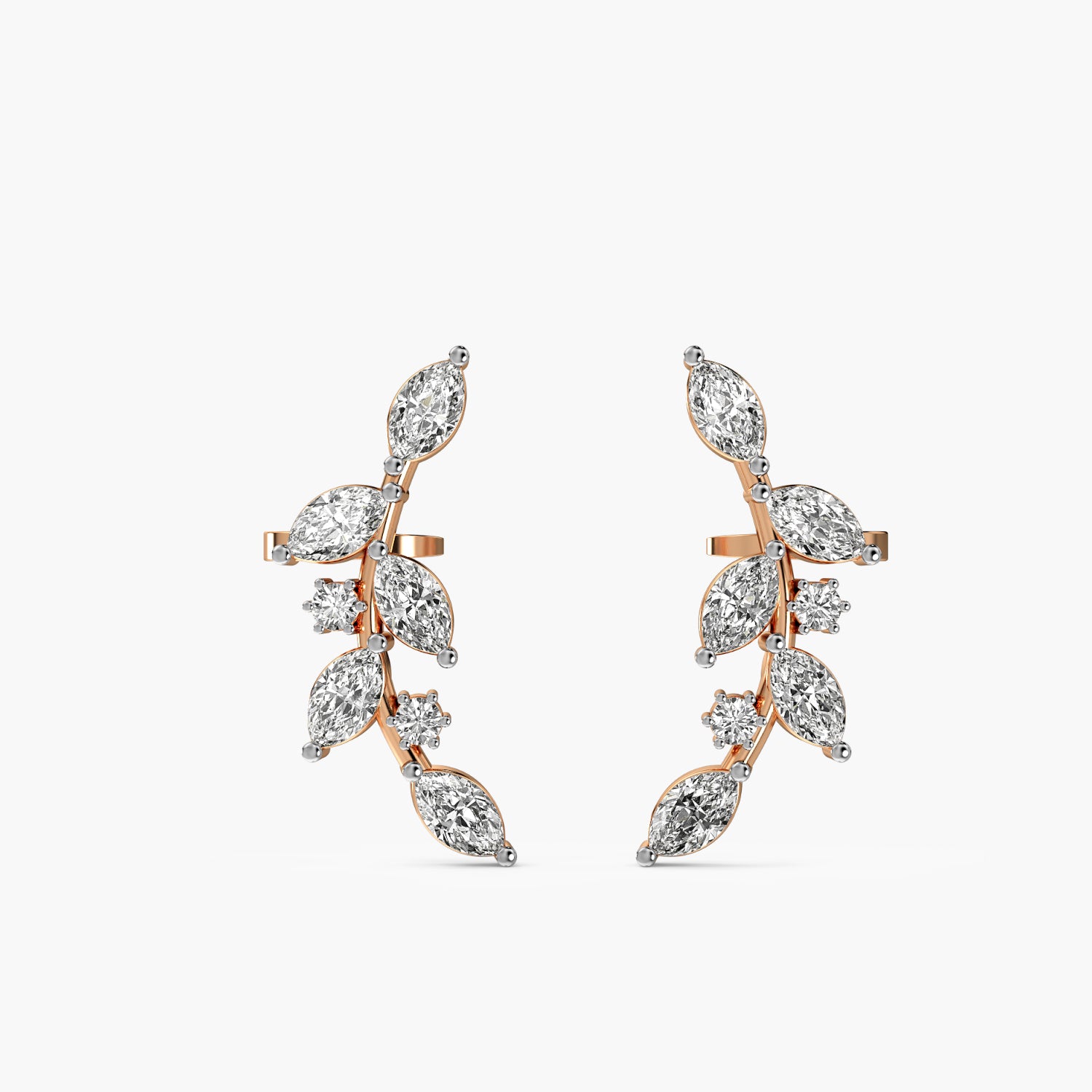 Vine Leaf Lab-Grown Diamond Earrings - Moena