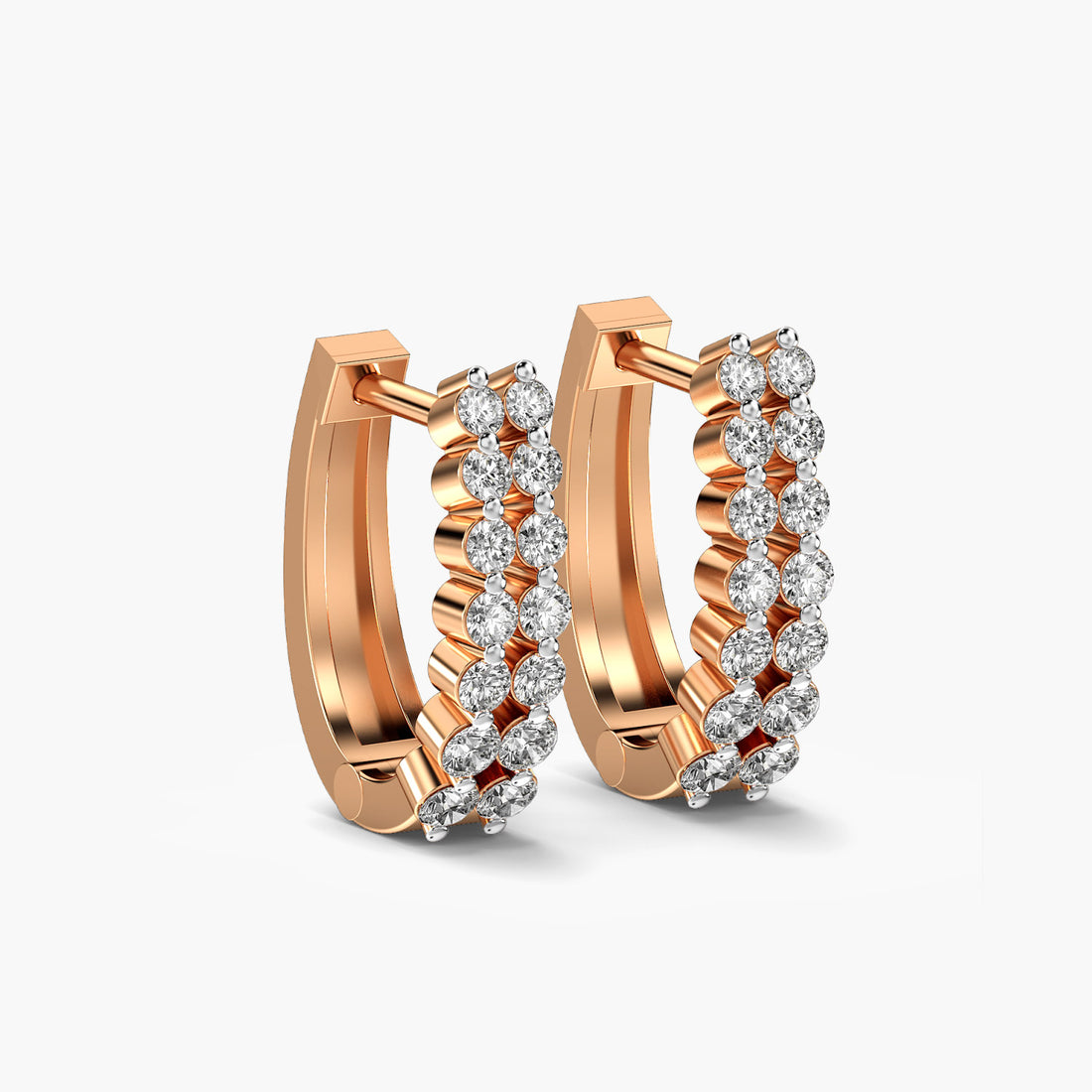 Mystic bali - 3D View in Rose Gold - Diamond Jewellery by Moena