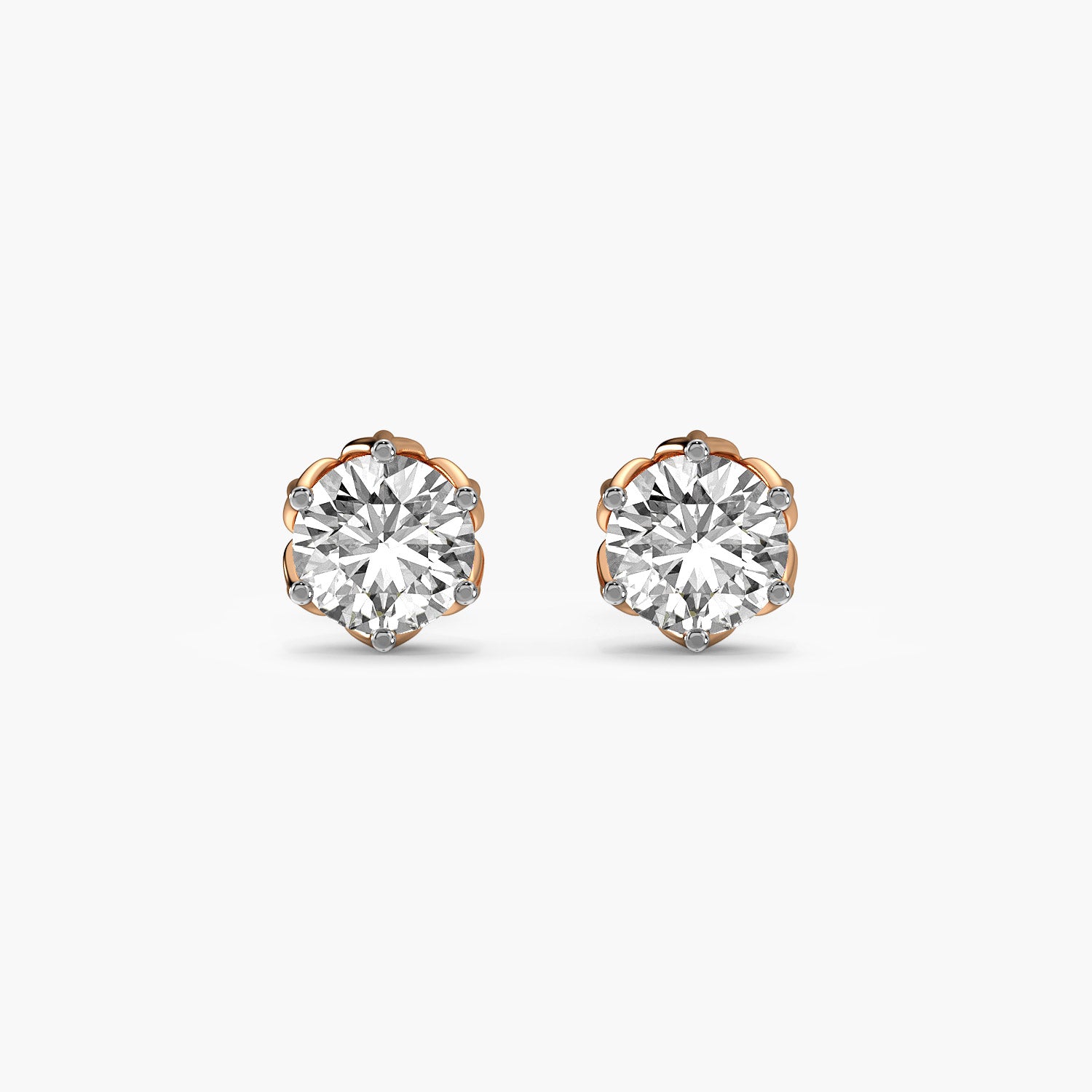 Petal Crown Lab-Grown Diamond Studs - Moena