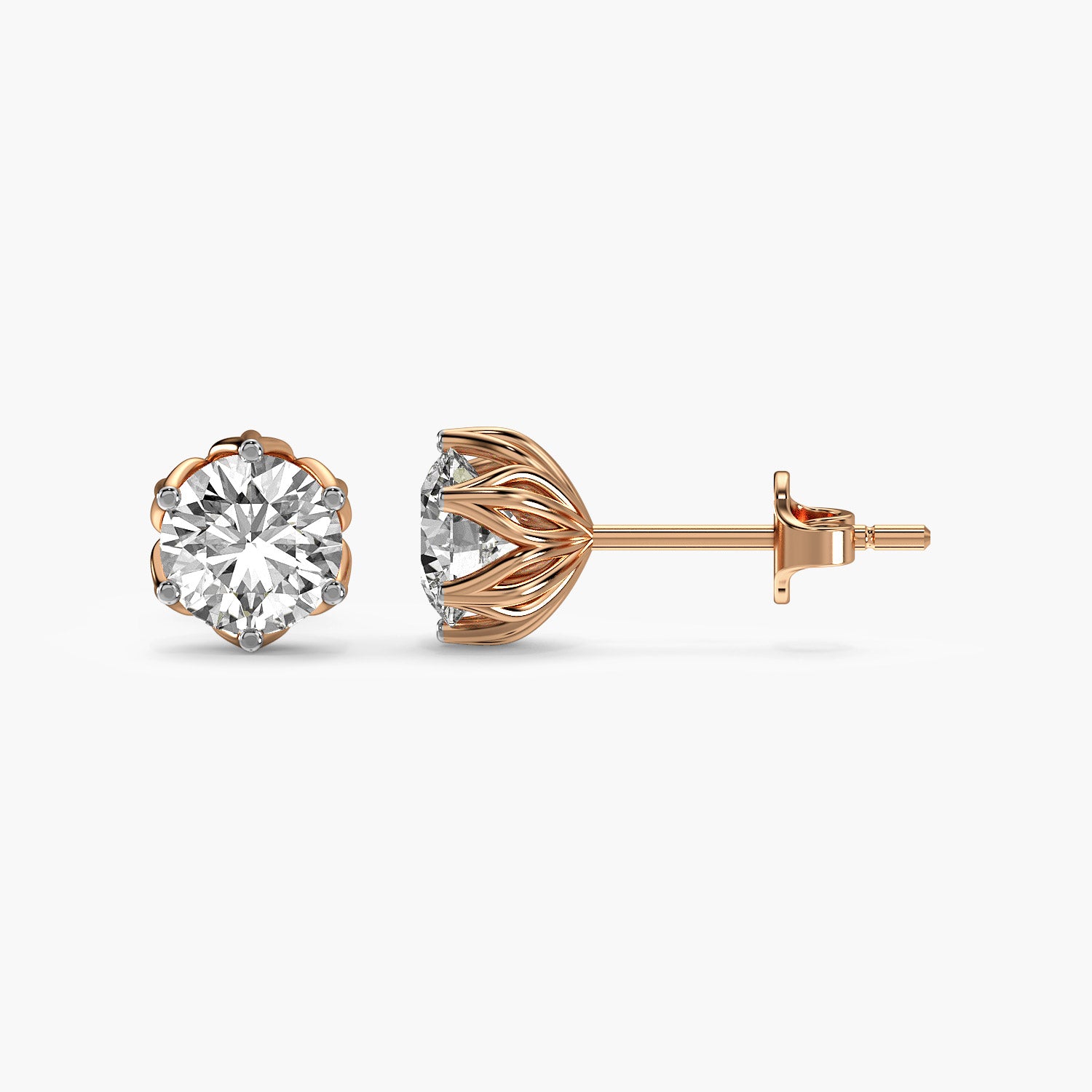 Petal Crown Lab-Grown Diamond Studs - Moena