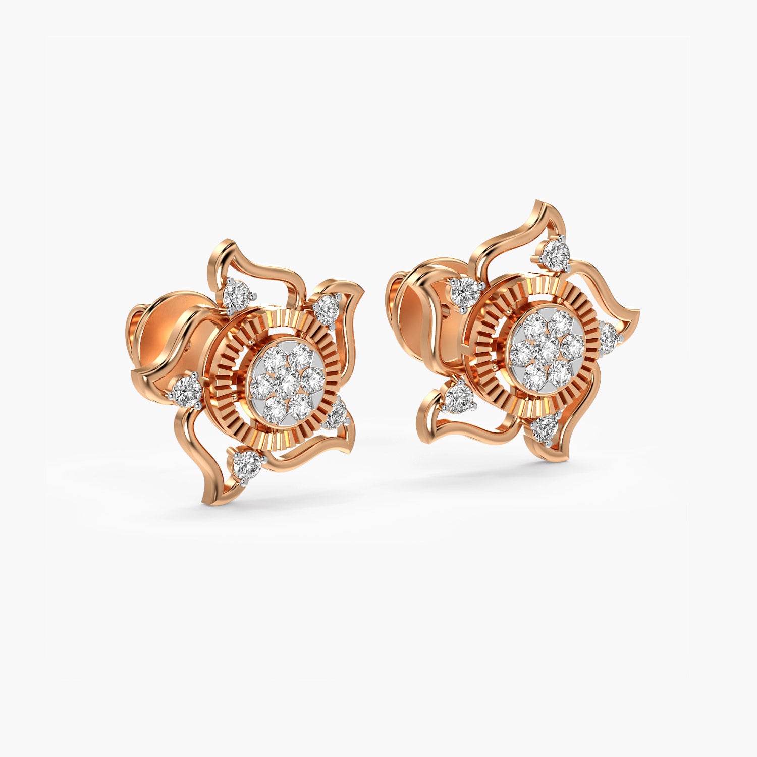 Lotus Bloom Lab-Grown Diamond Studs - Moena