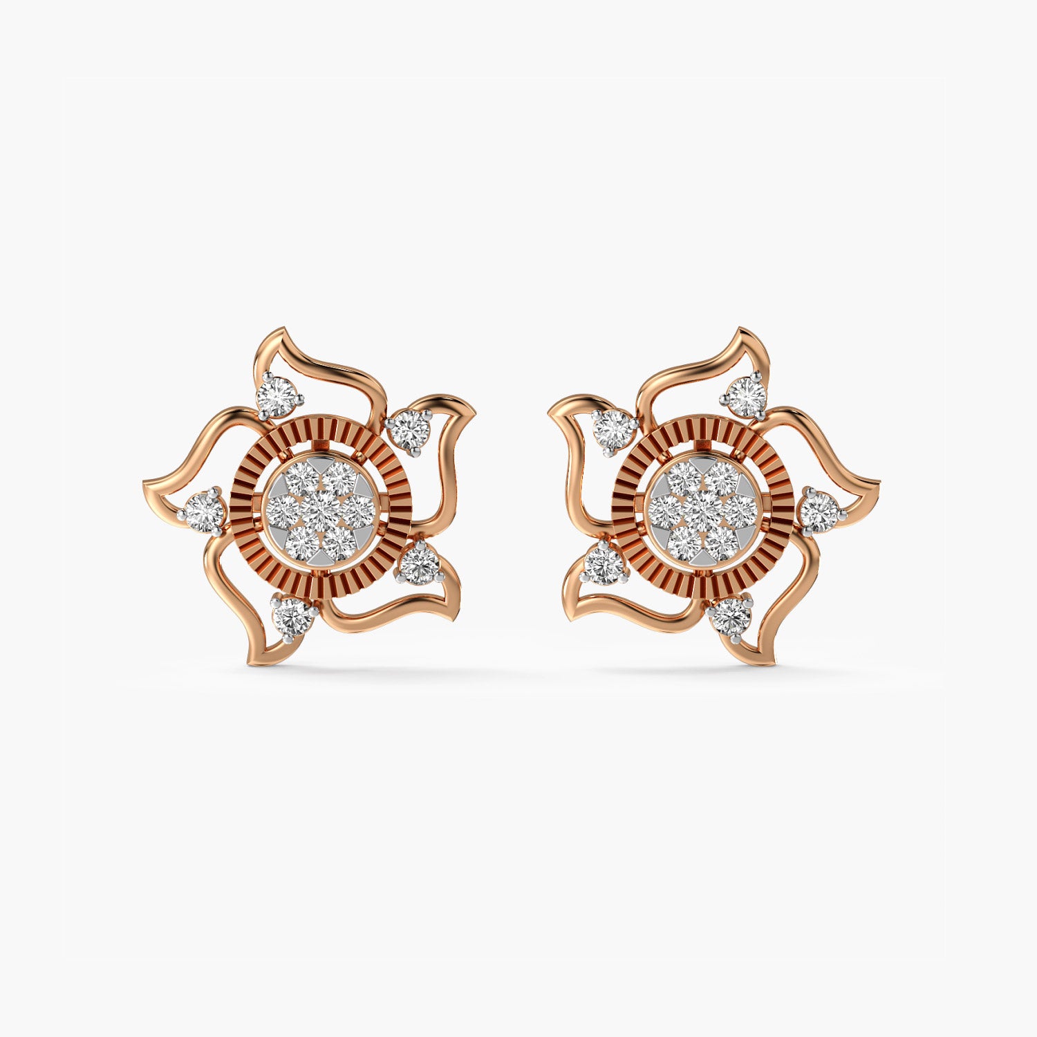 Lotus Bloom Lab-Grown Diamond Studs - Moena