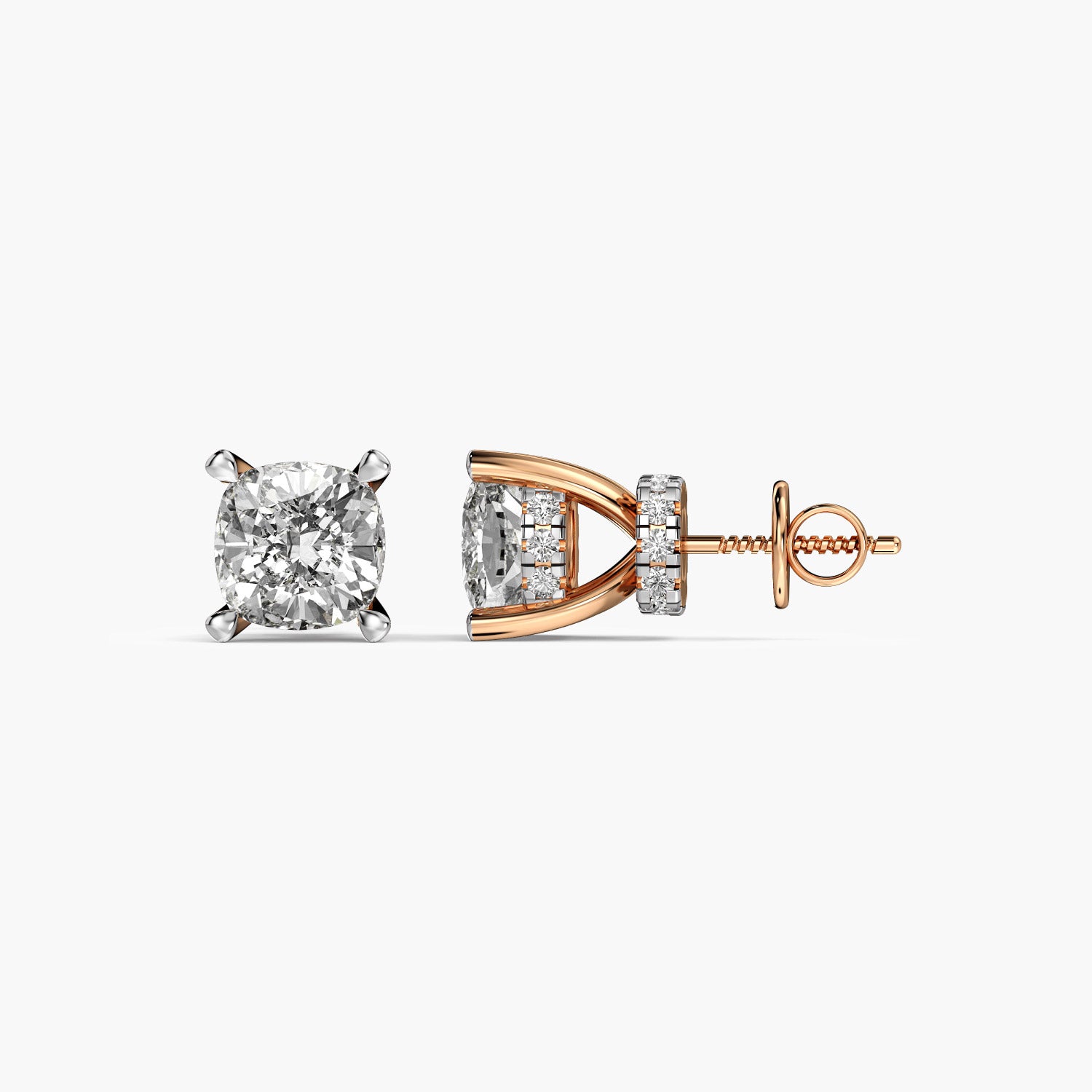 Cushion-Cut Solitaire Earrings