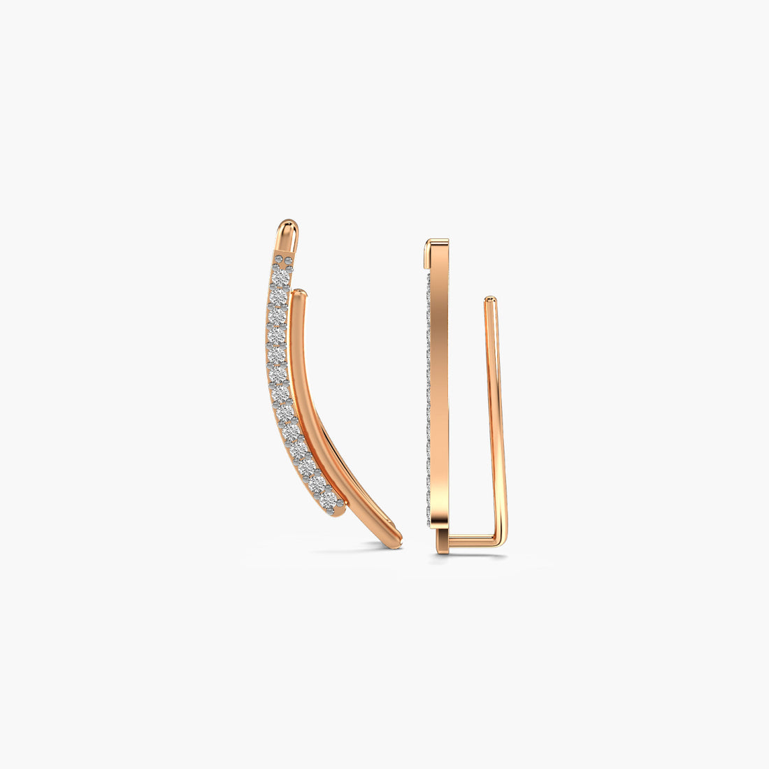 Sleek Radiance - Side View in Rose Gold - Diamond Jewellery by Moena