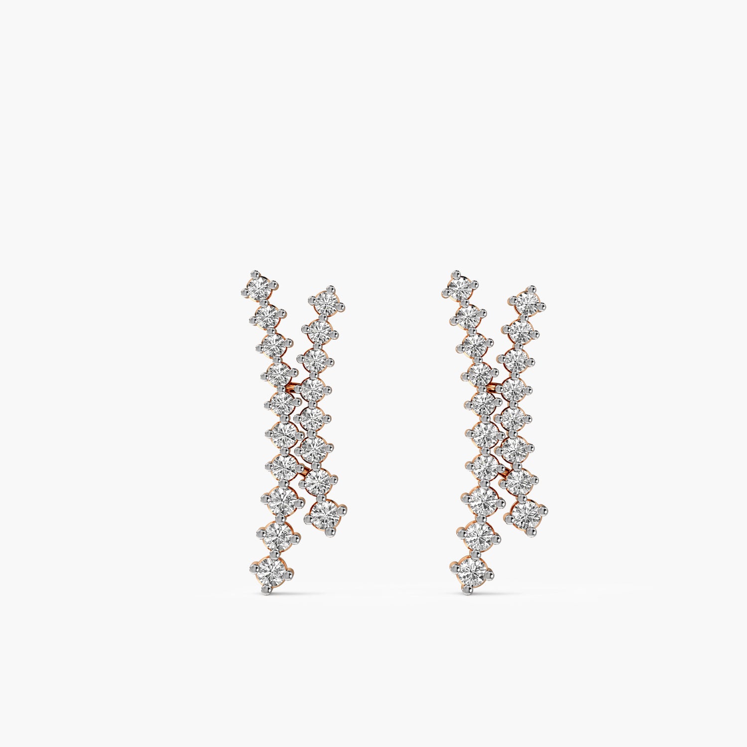 Twin Cascade Lab-Grown Diamond Earrings - Moena