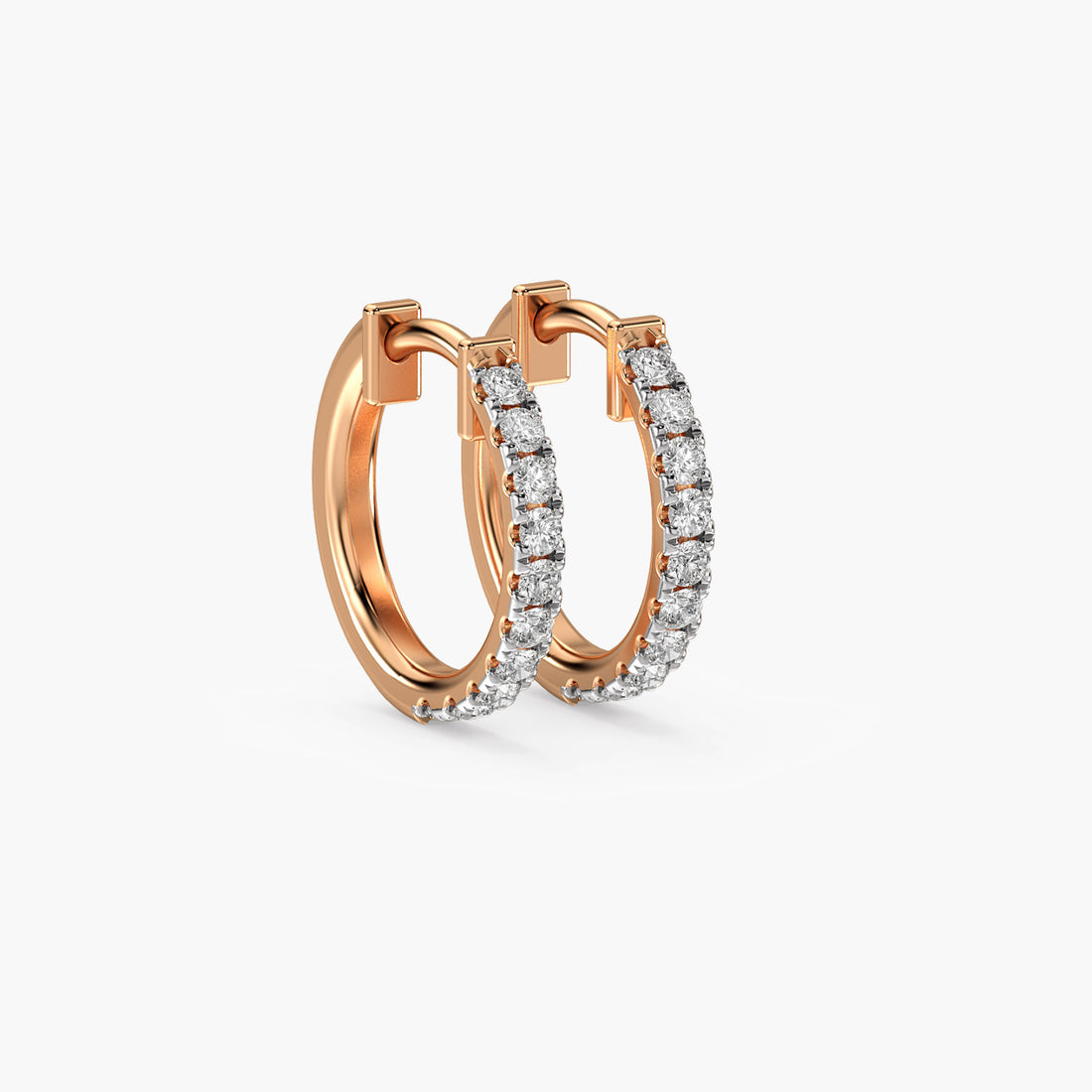 Luminous Harmony Hoops - 3D View in Rose Gold - Diamond Jewellery by Moena
