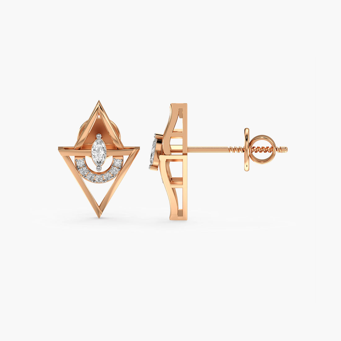 Prism Glow - Side View in Rose Gold - Diamond Jewellery by Moena