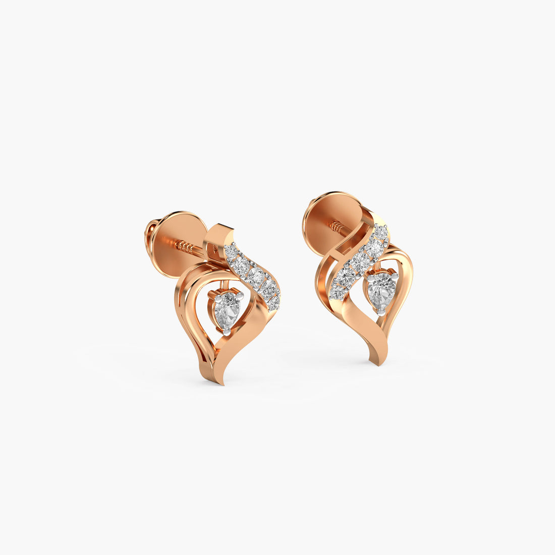 Heartfelt Sparkle - 3D View in Rose Gold - Diamond Jewellery by Moena