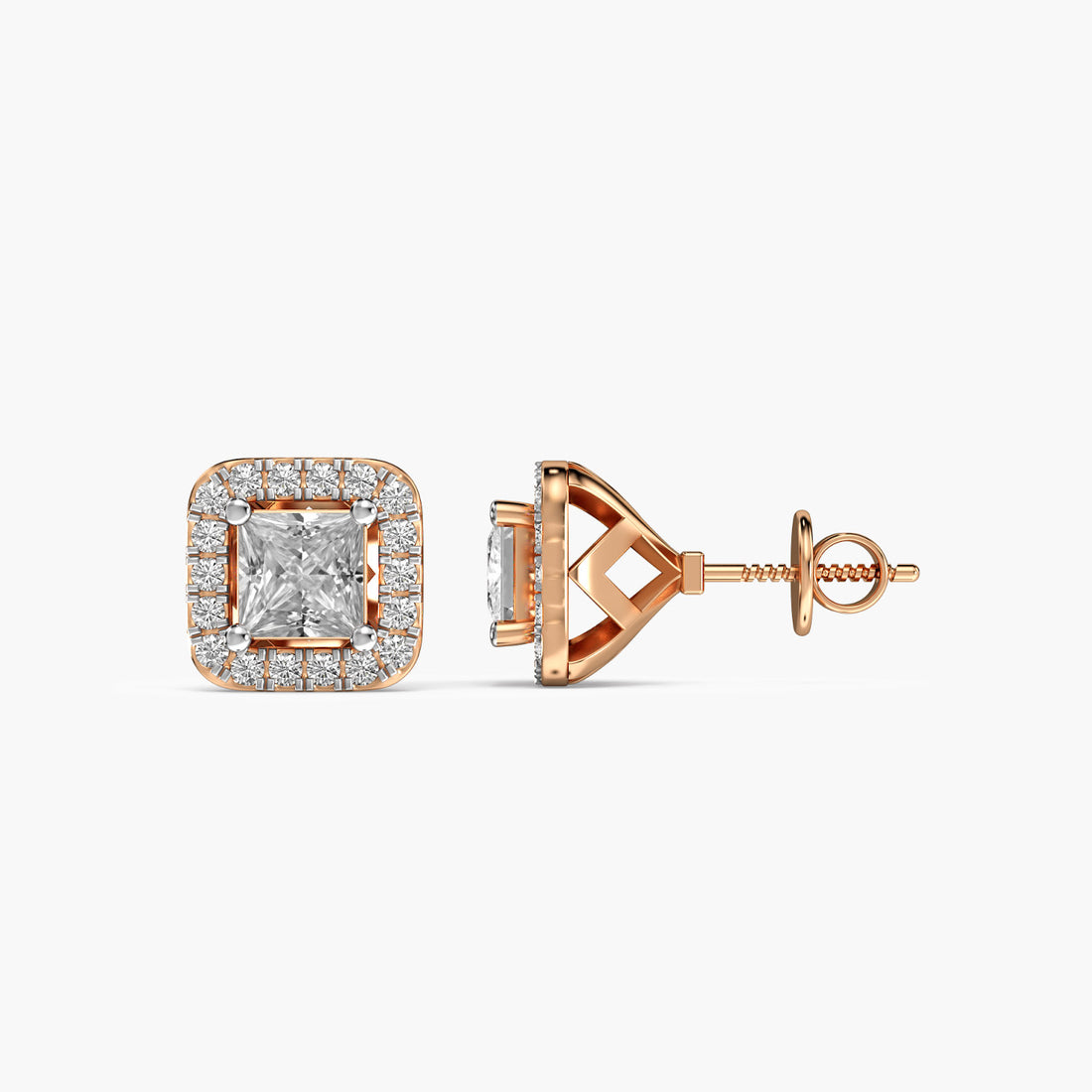 Regal Frame - Side View in Rose Gold - Diamond Jewellery by Moena