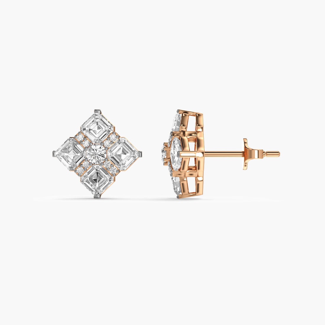 Crown Quilt - Side View in Rose Gold - Diamond Jewellery by Moena