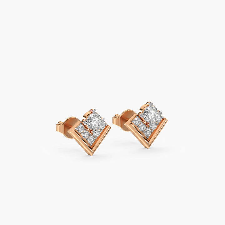 Inverted Glow - 3D View in Rose Gold - Diamond Jewellery by Moena