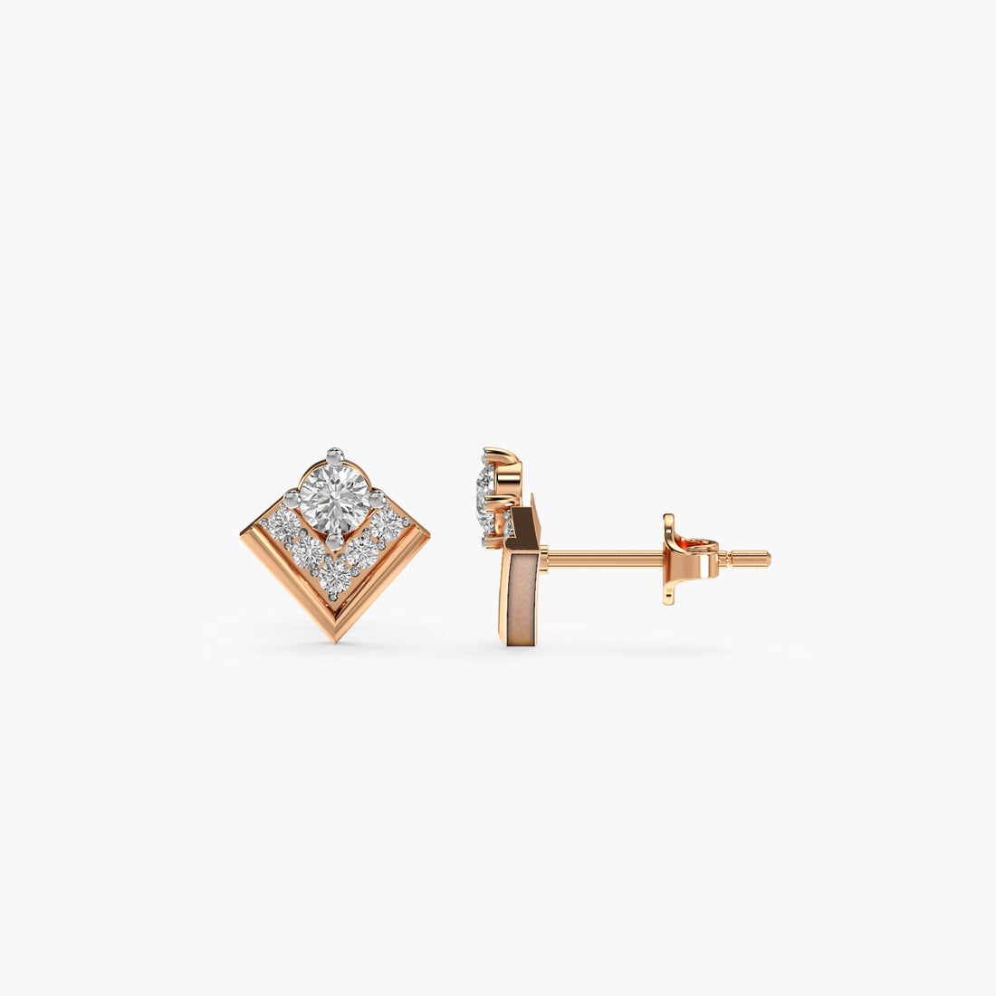Inverted Glow - Side View in Rose Gold - Diamond Jewellery by Moena