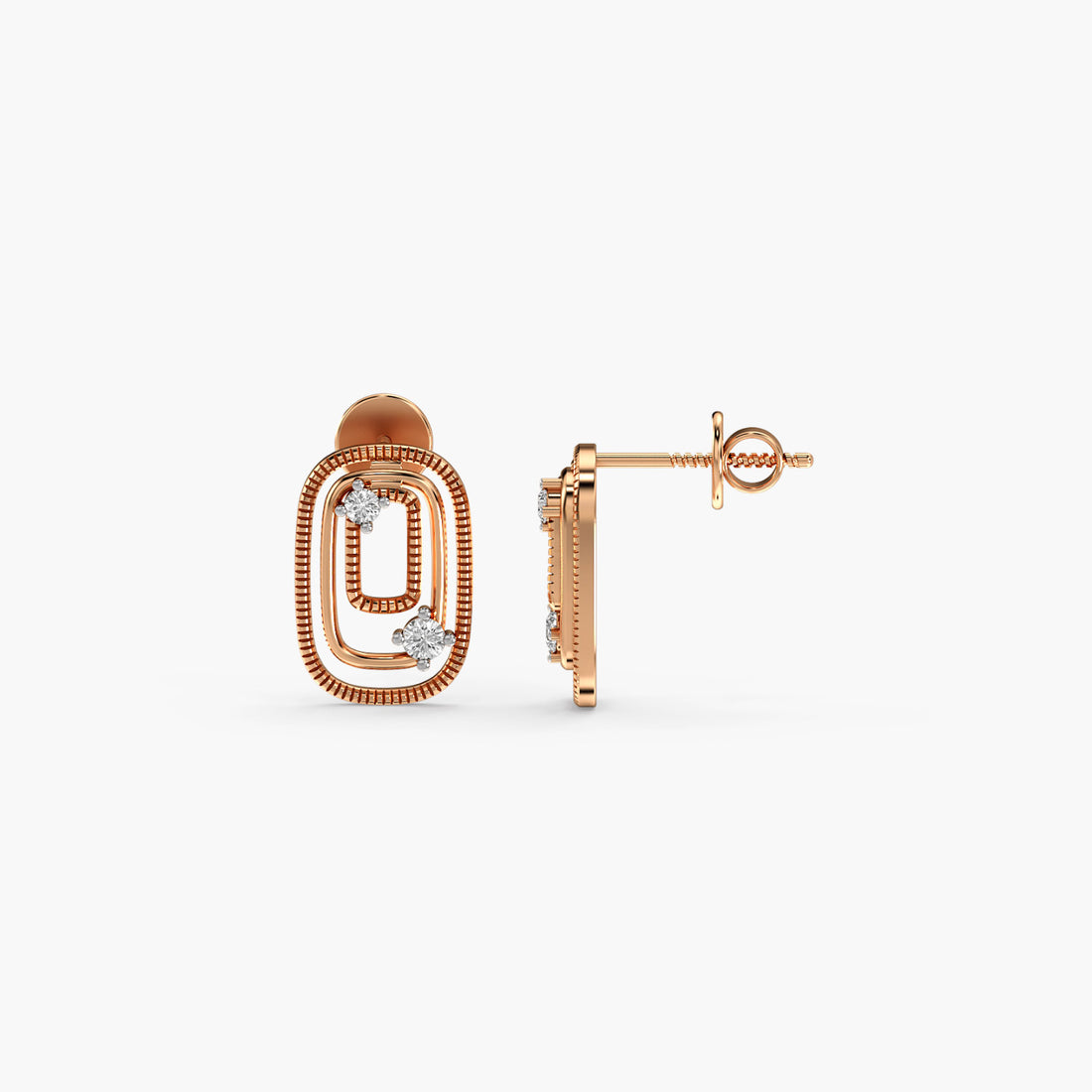 Serene Orbit - Side View in Rose Gold - Diamond Jewellery by Moena