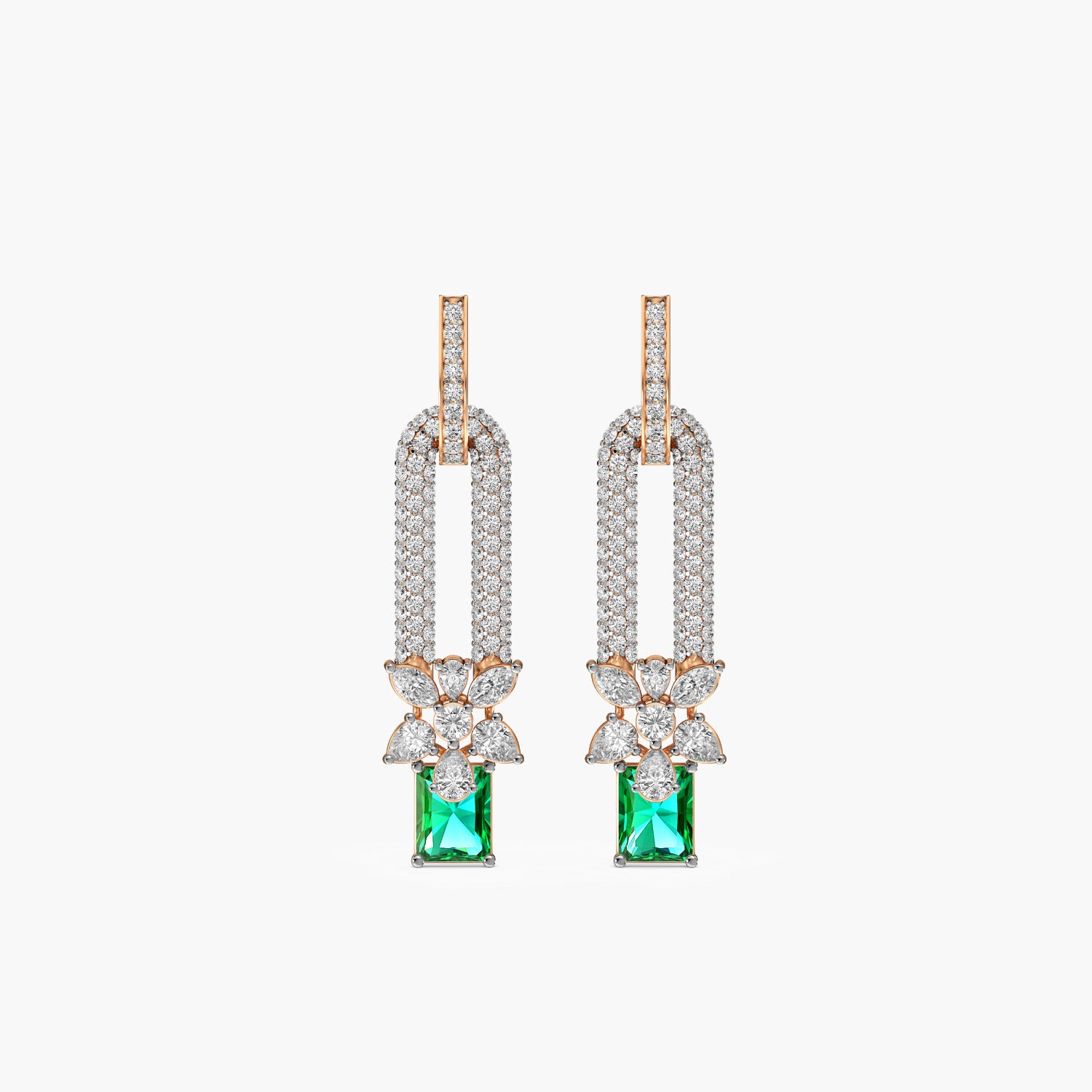 Emerald Drop Floral Danglers