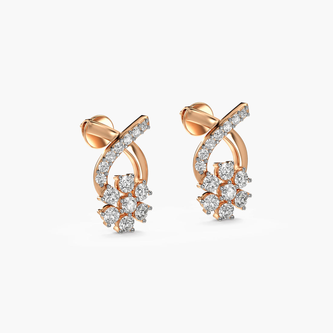 Bloom Knot - 3D View in Rose Gold - Diamond Jewellery by Moena