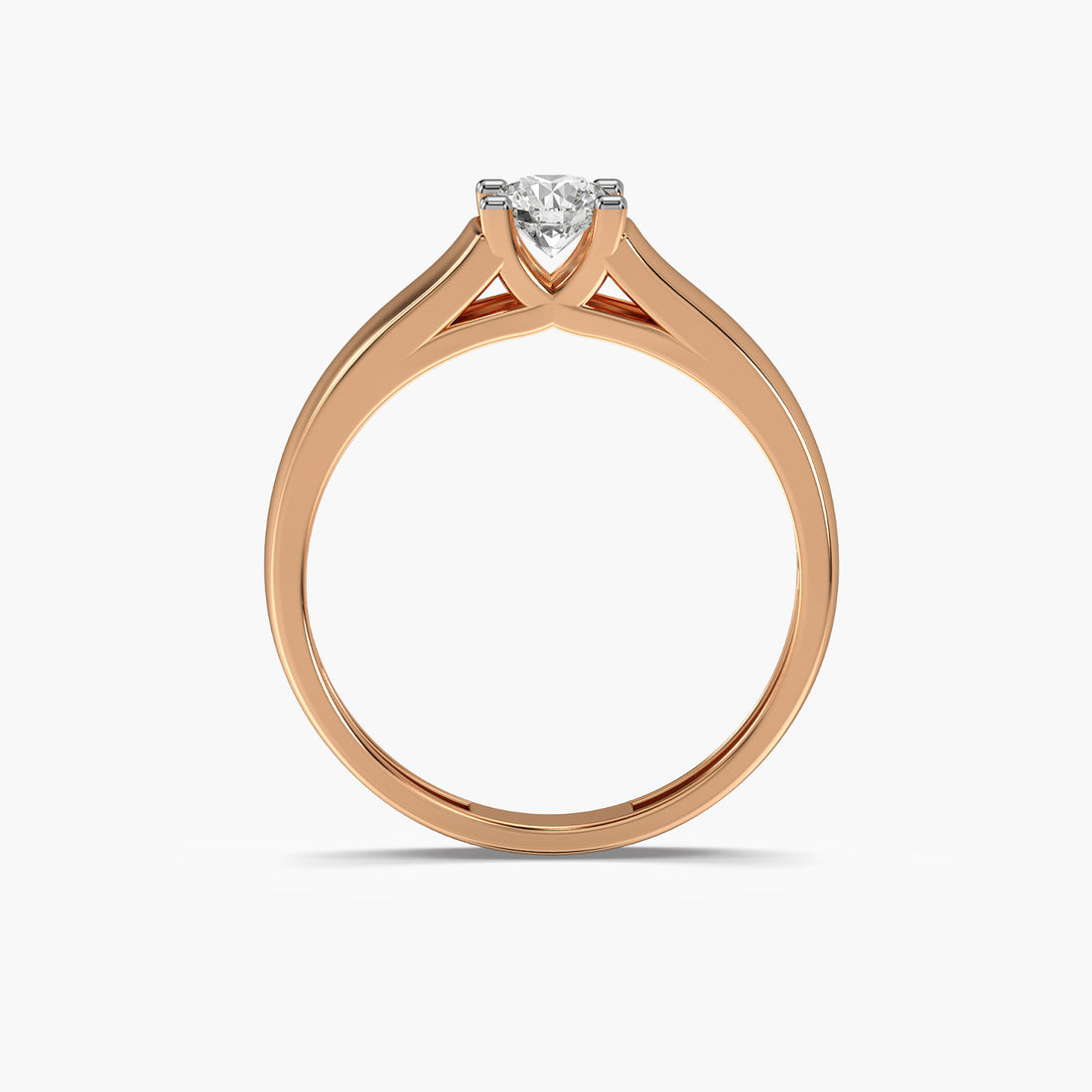 Imperial Crest Ring - Front View in Rose Gold - Diamond Ring by Moena