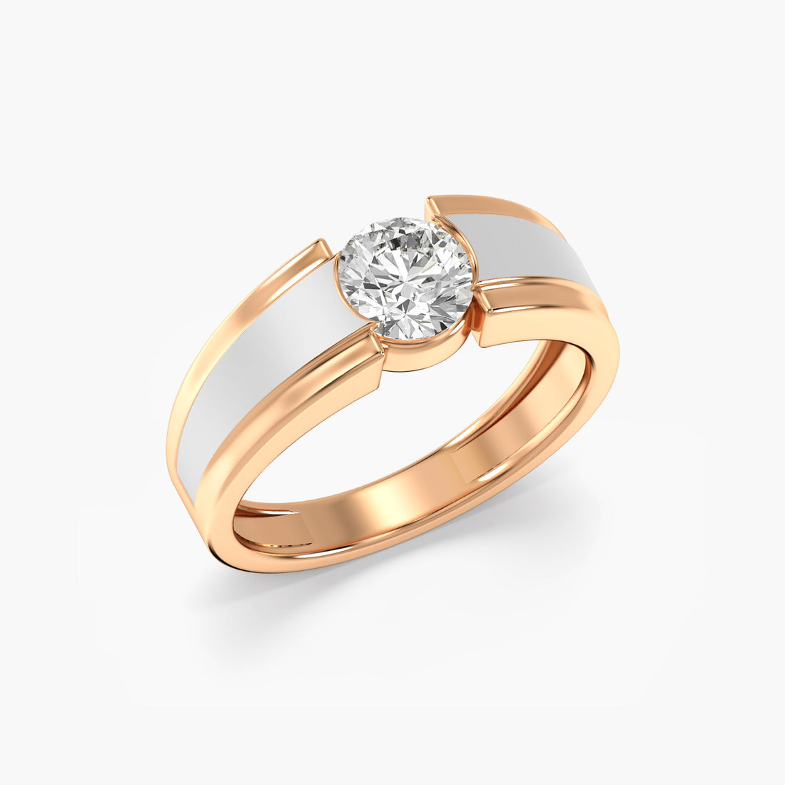 Sovereign Crest Ring - 3D View in Rose Gold - Diamond Ring by Moena