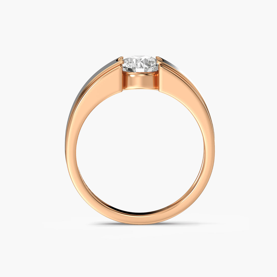 Sovereign Crest Ring - Front View in Rose Gold - Diamond Ring by Moena
