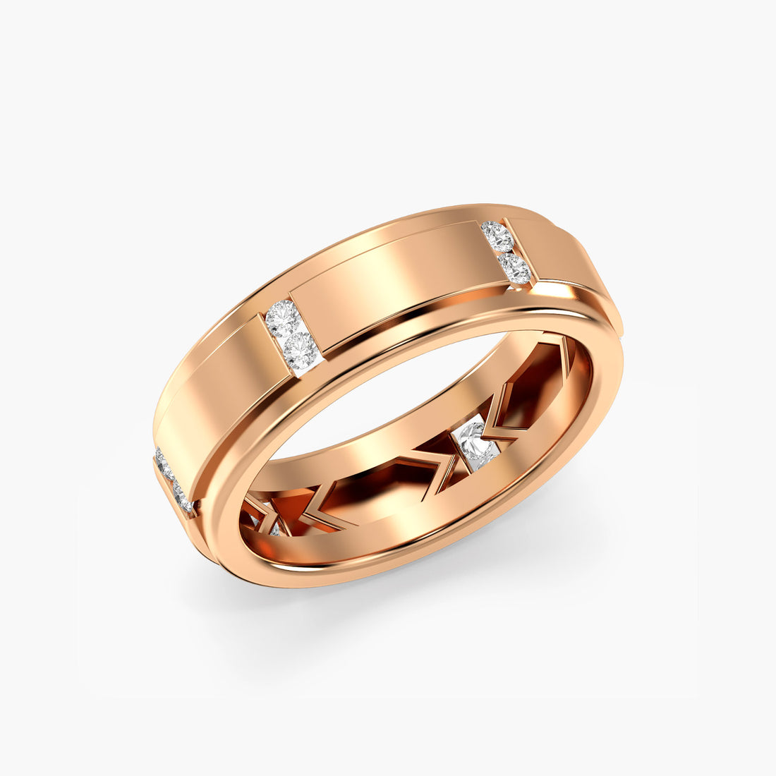 Valor Eternity Band - 3D View in Rose Gold - Diamond Ring by Moena