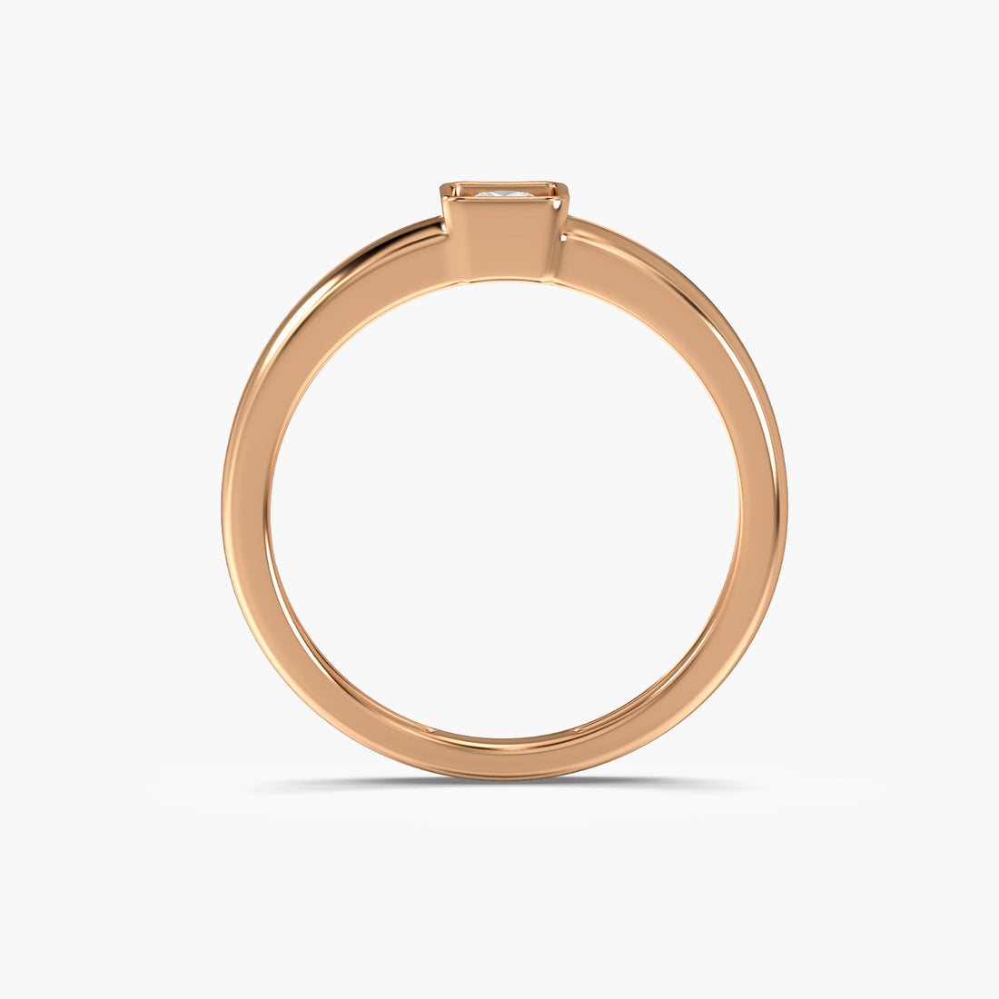 Prestige Square Ring - Front View in Rose Gold - Diamond Ring by Moena