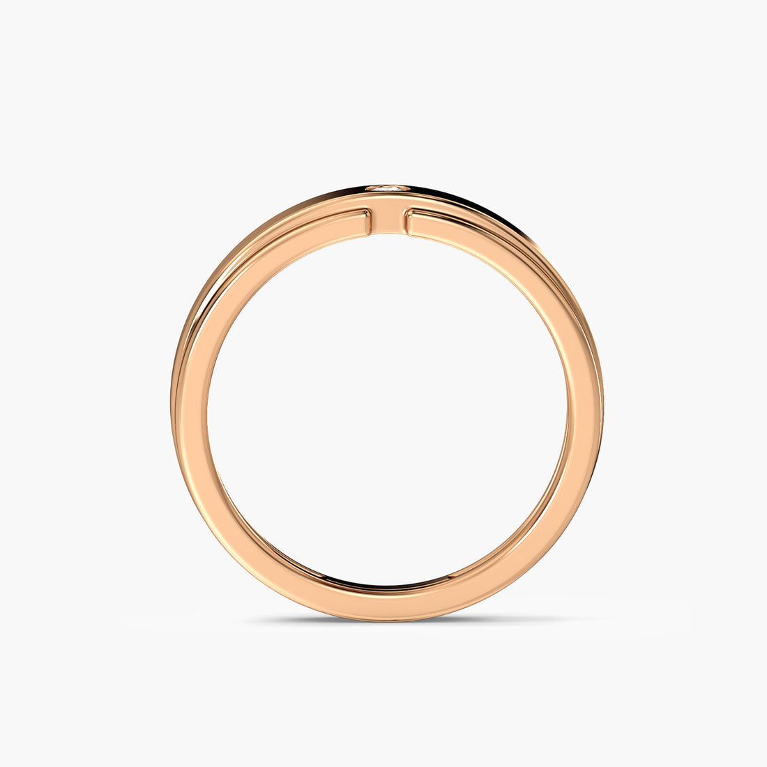 Titanium Edge Band - Front View in Rose Gold - Diamond Ring by Moena
