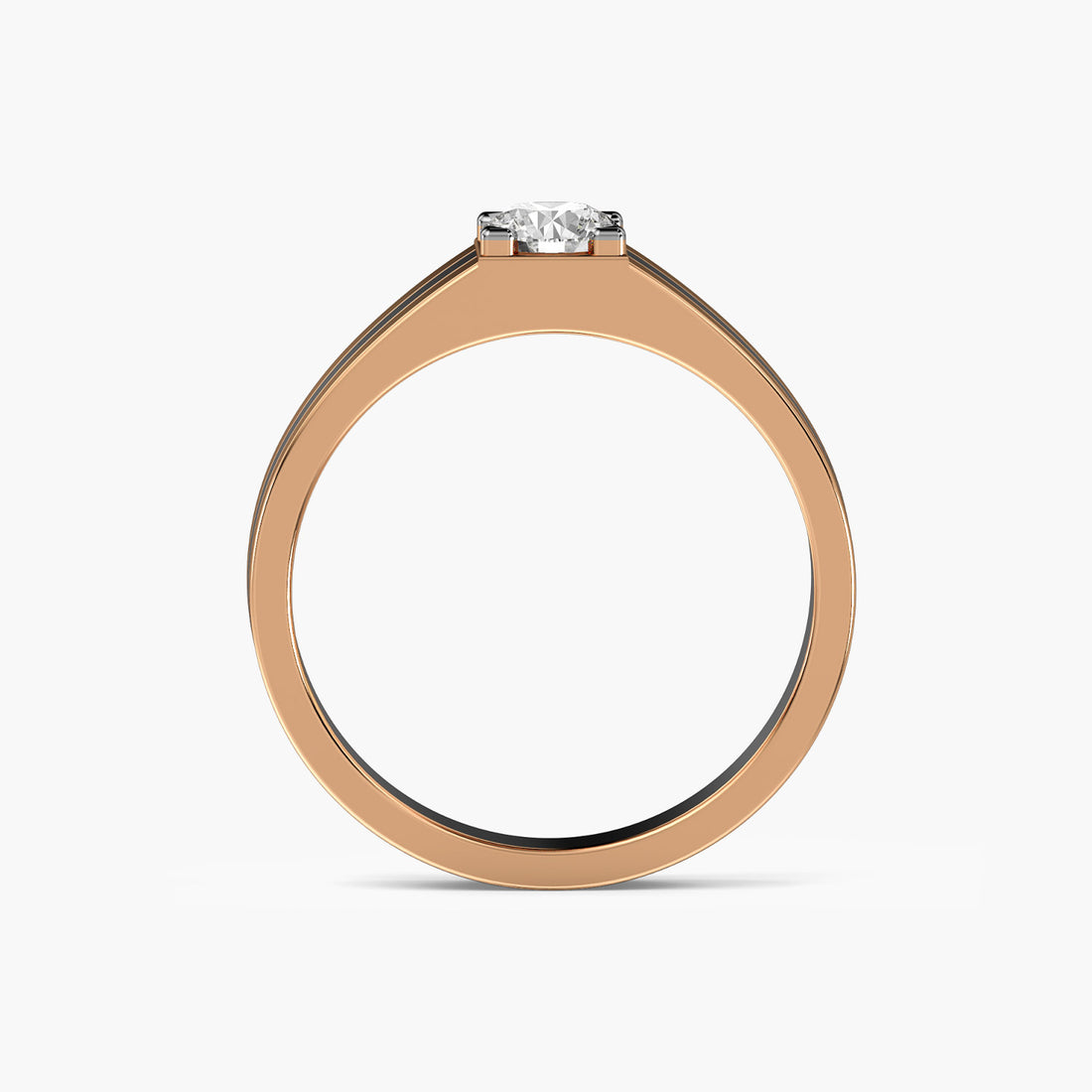 Dual Essence Ring - Front View in Rose Gold - Diamond Ring by Moena