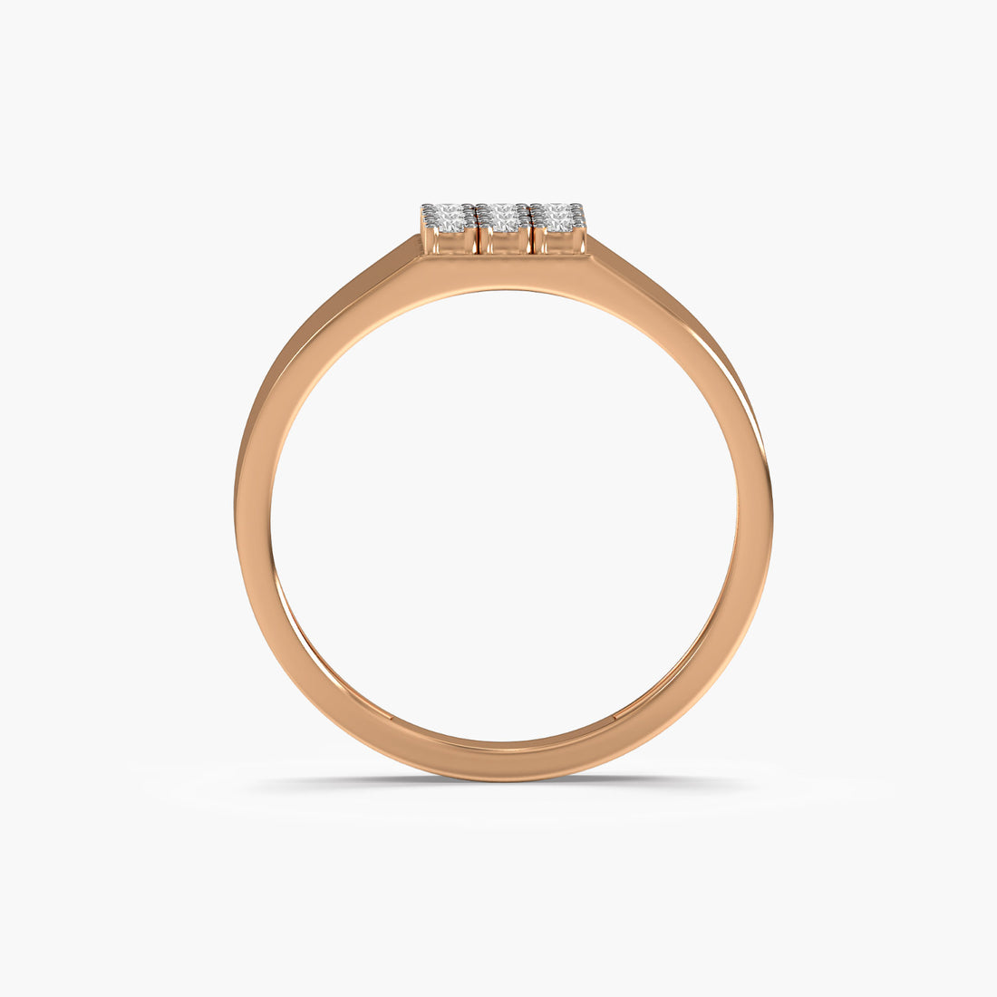 Royal Grid Ring - Front View in Rose Gold - Diamond Ring by Moena
