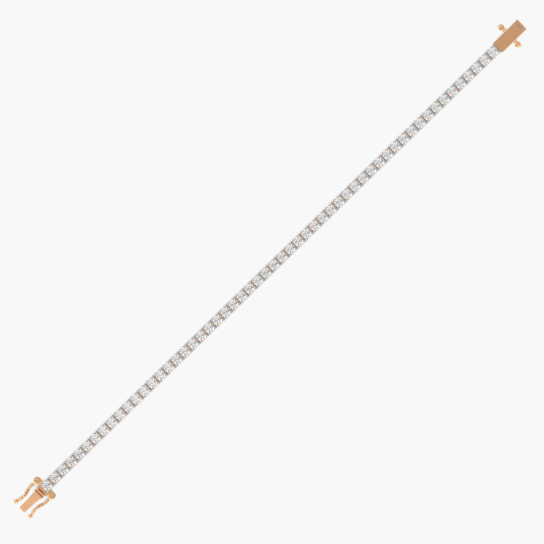 0.06 ct Diamond Tennis Bracelet - Side View in Rose Gold - Diamond Bracelet by Moena