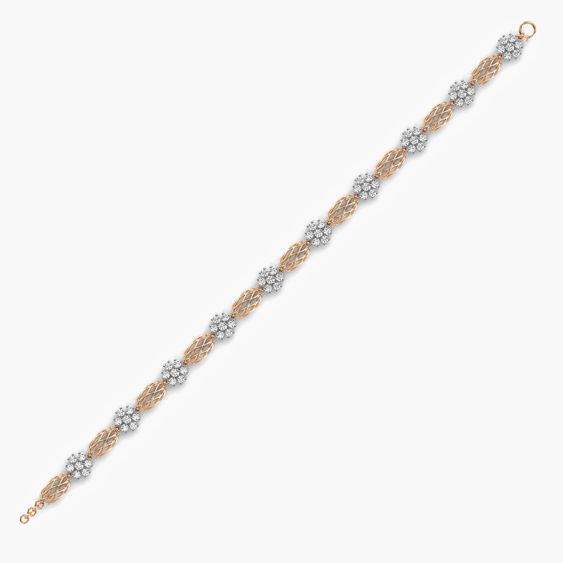 Vine Luxe Bracelet - Side View in Rose Gold - Diamond Bracelet by Moena