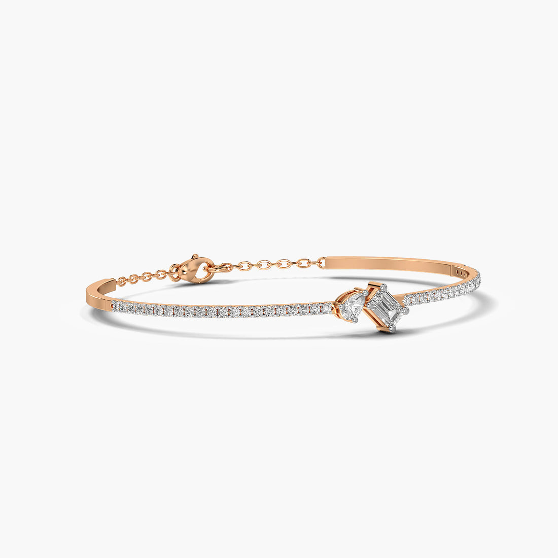 Regalia Diamond Bracelet - 3D View in Rose Gold - Diamond Bracelet by Moena