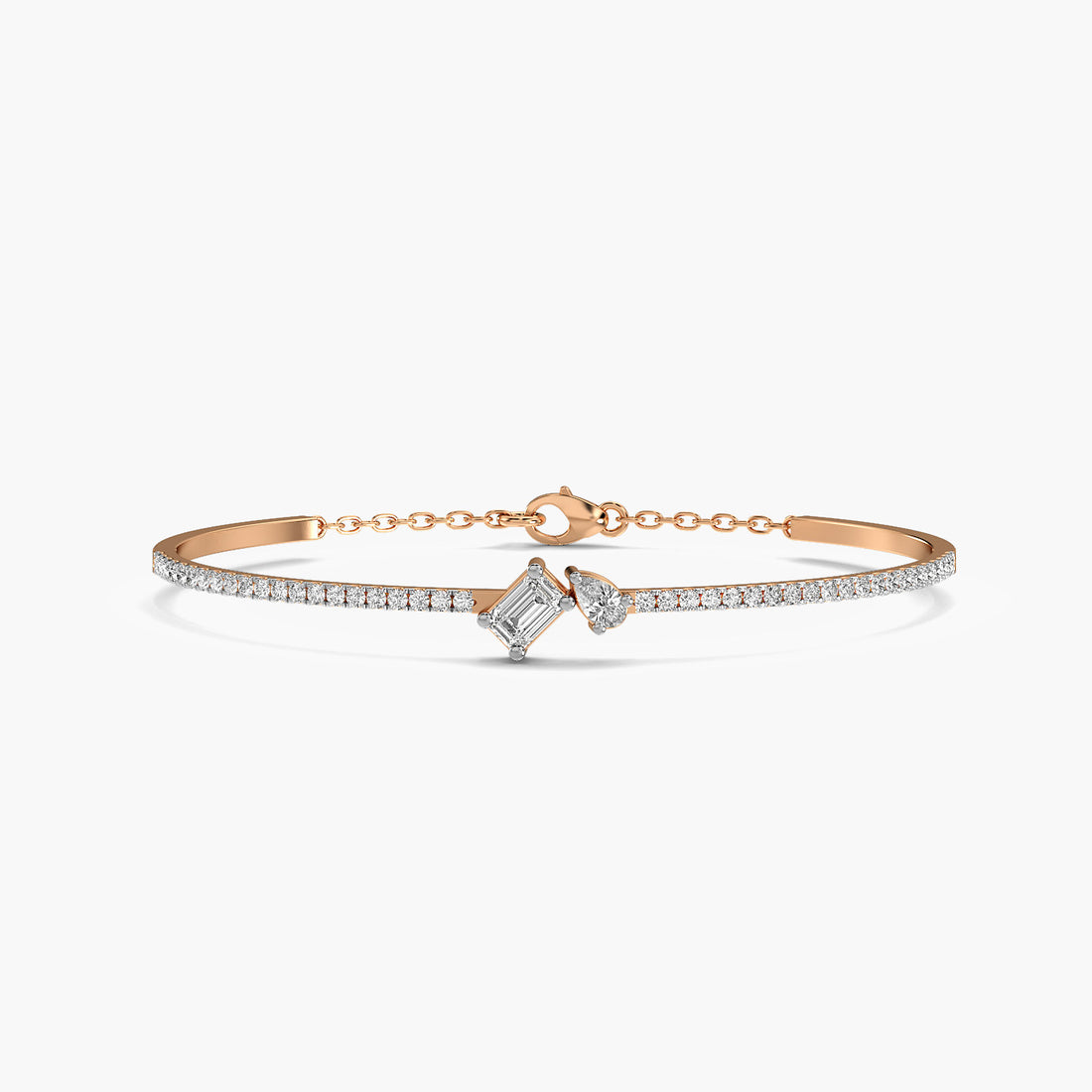 Regalia Diamond Bracelet - Top View in Rose Gold - Diamond Bracelet by Moena