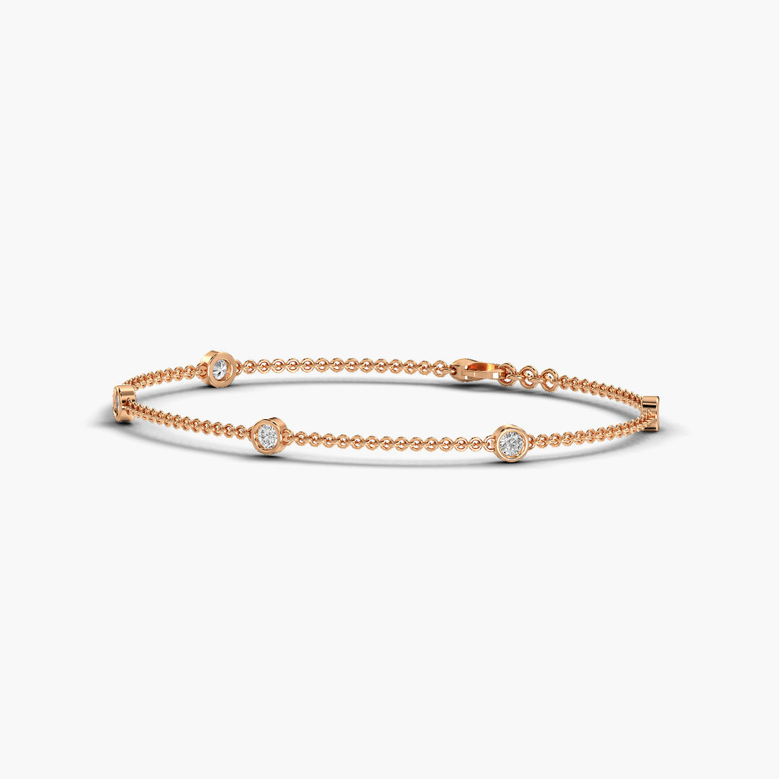 Promise Halo Bracelet - 3D View in Rose Gold - Diamond Bracelet by Moena