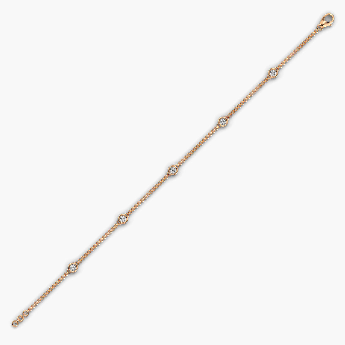 Promise Halo Bracelet - Side View in Rose Gold - Diamond Bracelet by Moena
