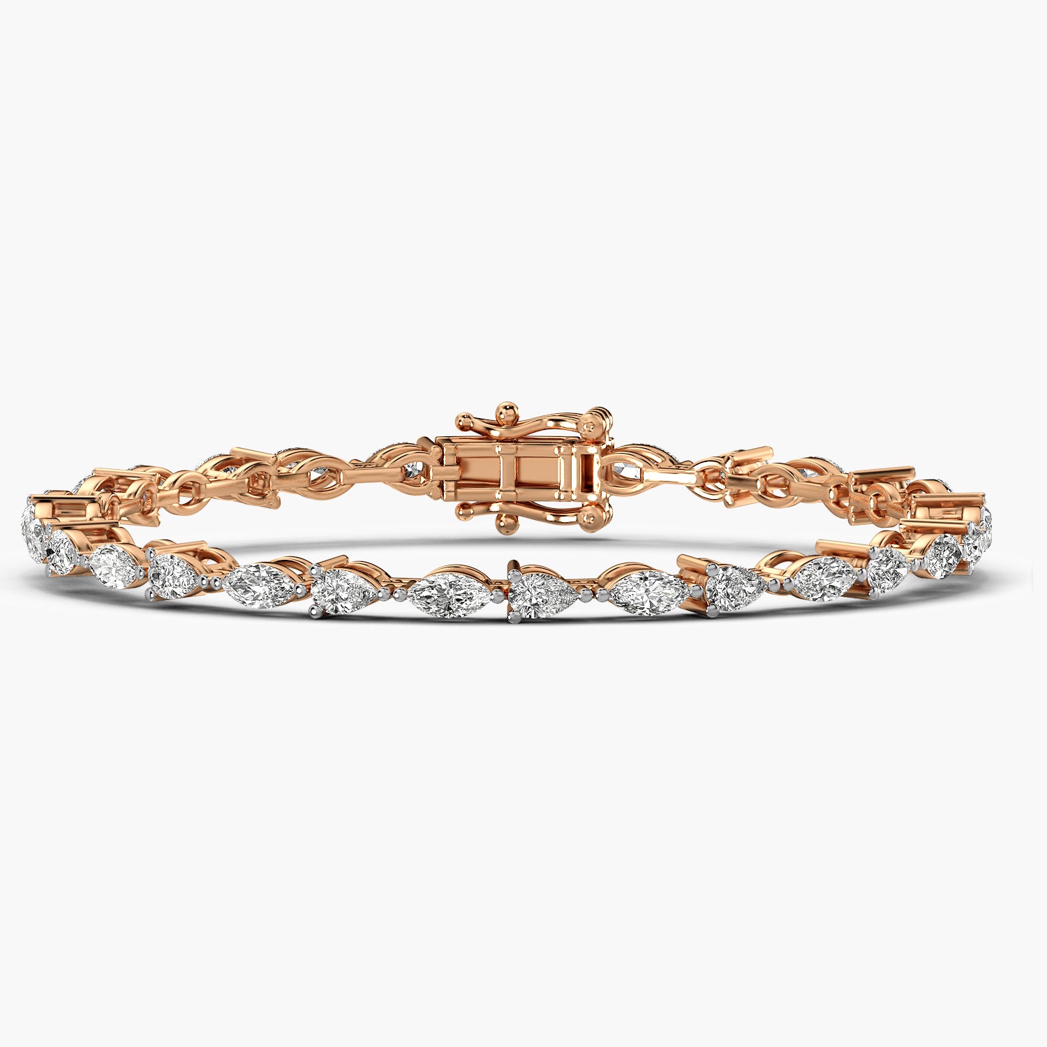 Pear & Marquise 0.10 ct Diamond Tennis Bracelet