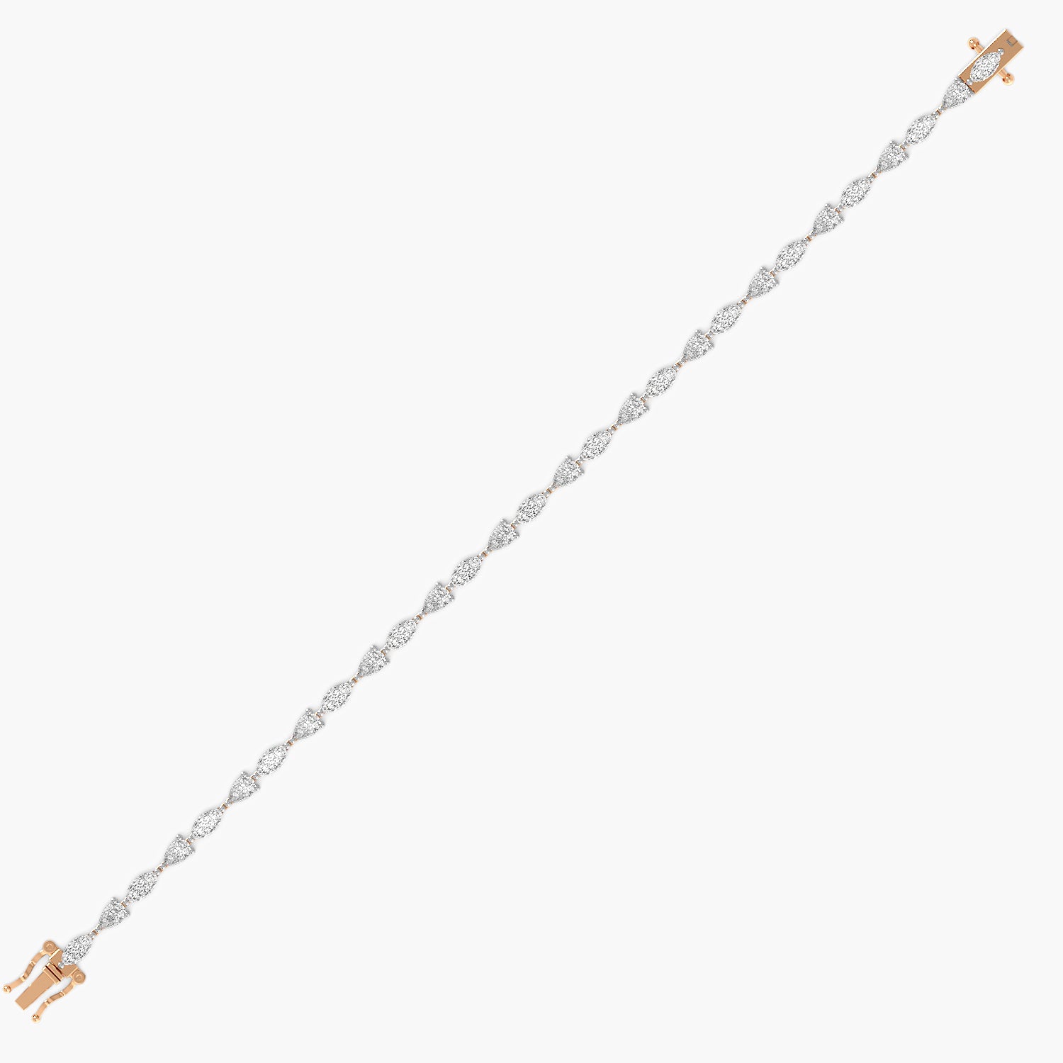 Pear & Marquise 0.10 ct Diamond Tennis Bracelet