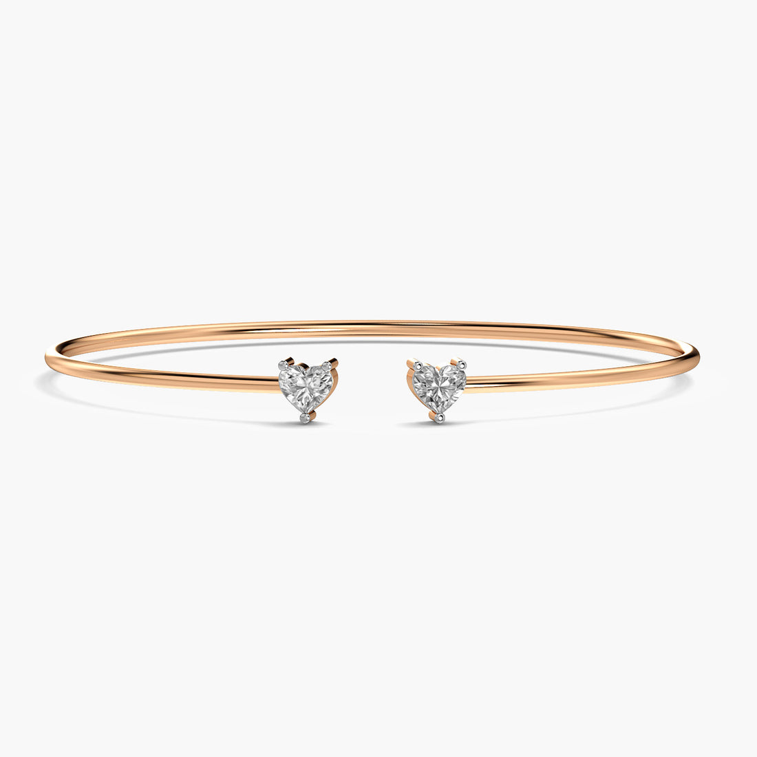 Hearts Entwined Bracelet - Top View in Rose Gold - Diamond Bracelet by Moena