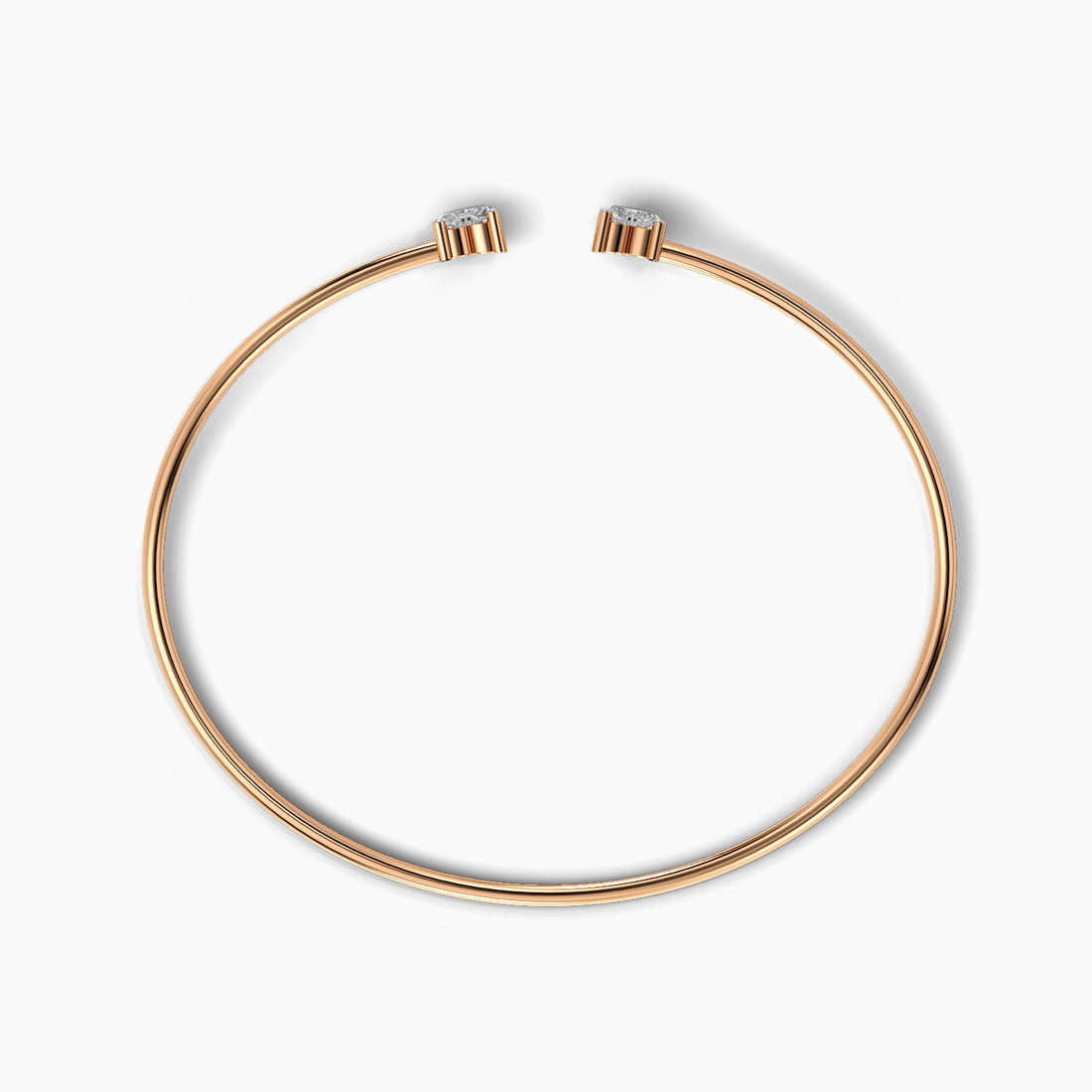 Hearts Entwined Bracelet - Standard View in Rose Gold - Diamond Bracelet by Moena
