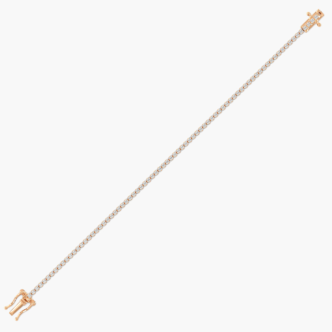 0.006 ct Diamond Tennis Bracelet - Side View in Rose Gold - Diamond Bracelet by Moena