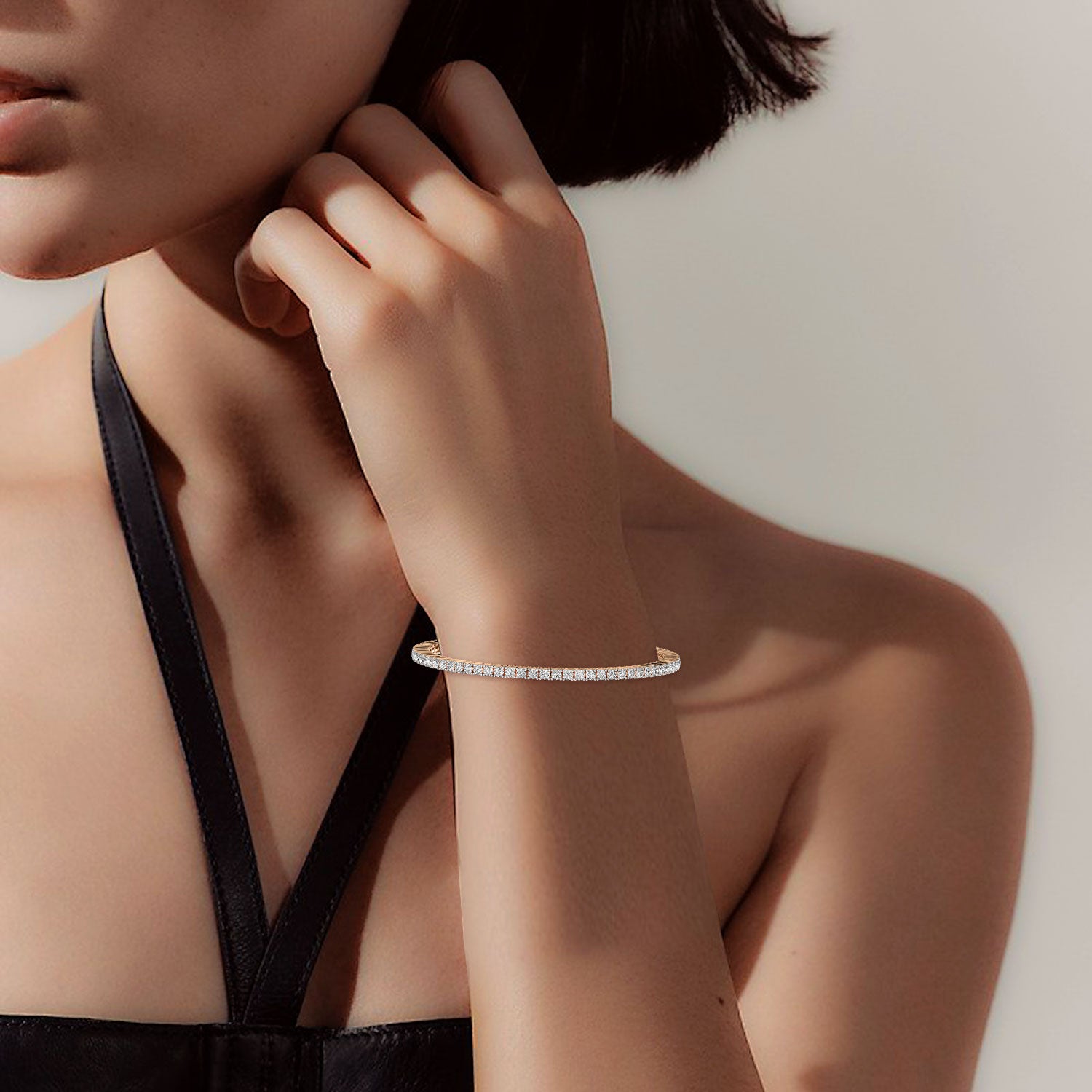 Grace Line 0.03 ct Diamond Tennis Bracelet