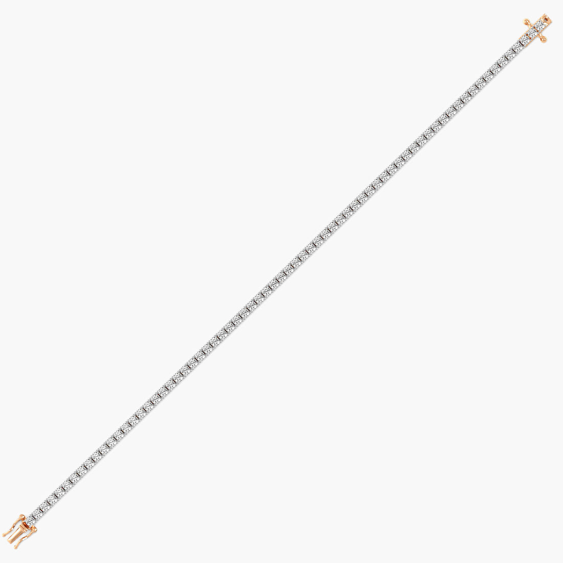 Grace Line 0.03 ct Diamond Tennis Bracelet - Side View in Rose Gold - Diamond Bracelet by Moena